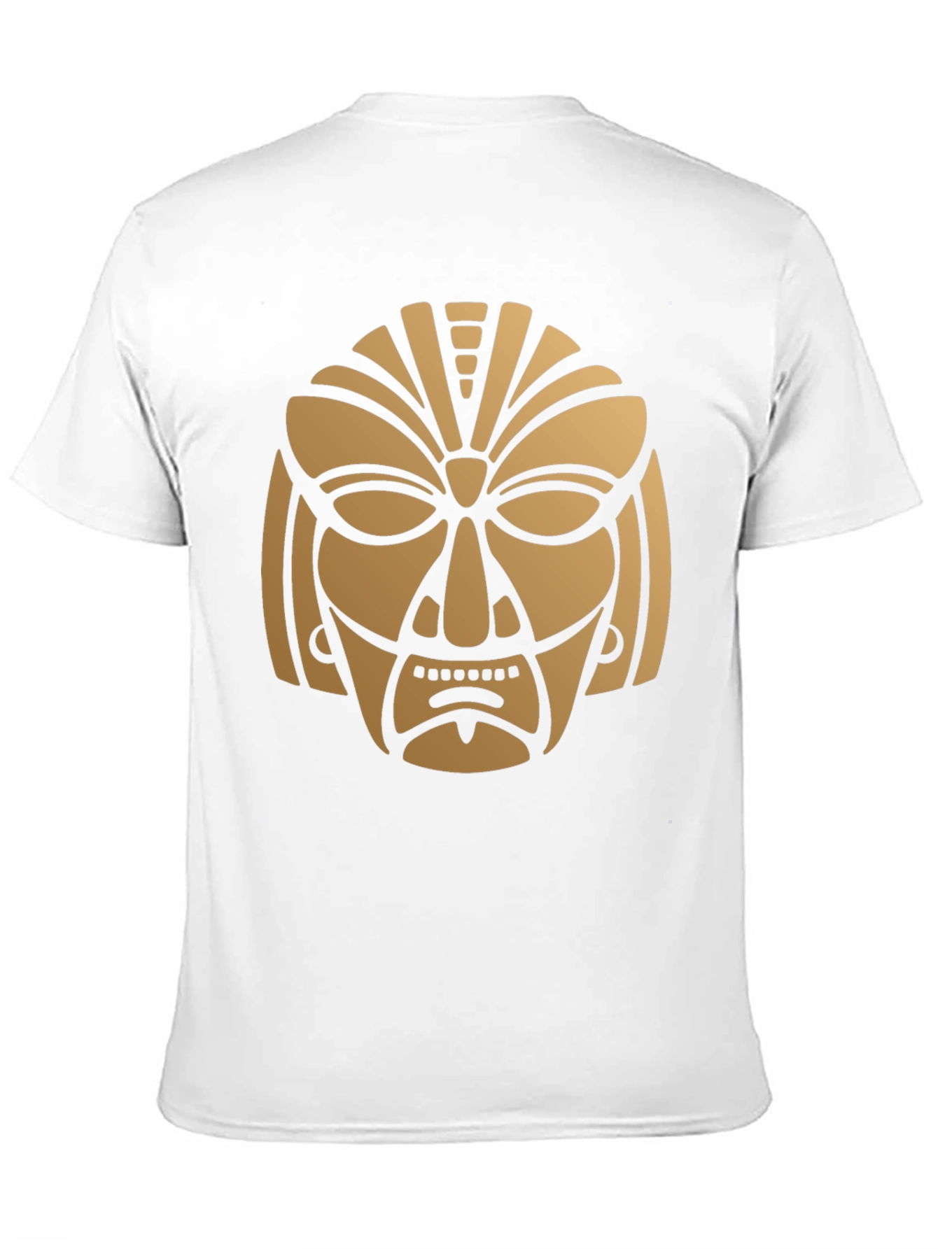 Black Tribal Mask Graphic Print T-Shirt - Black view 11