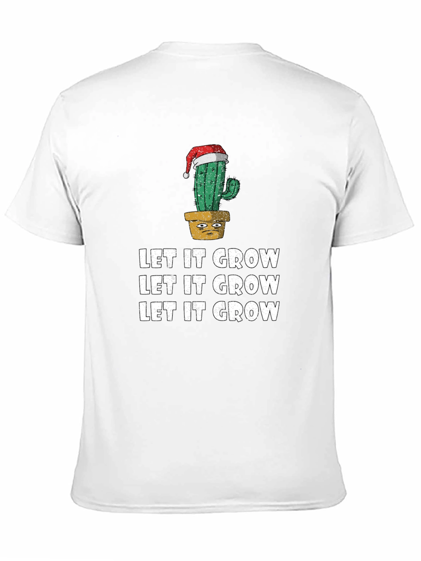Black Let It Grow Cactus Christmas T-Shirt view 11