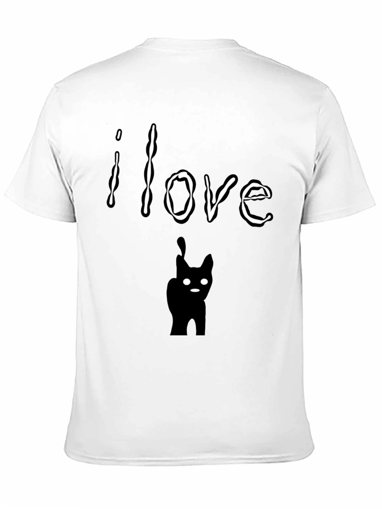 Black I Love Cats Graphic T-Shirt - Soft Cotton Tee view 11