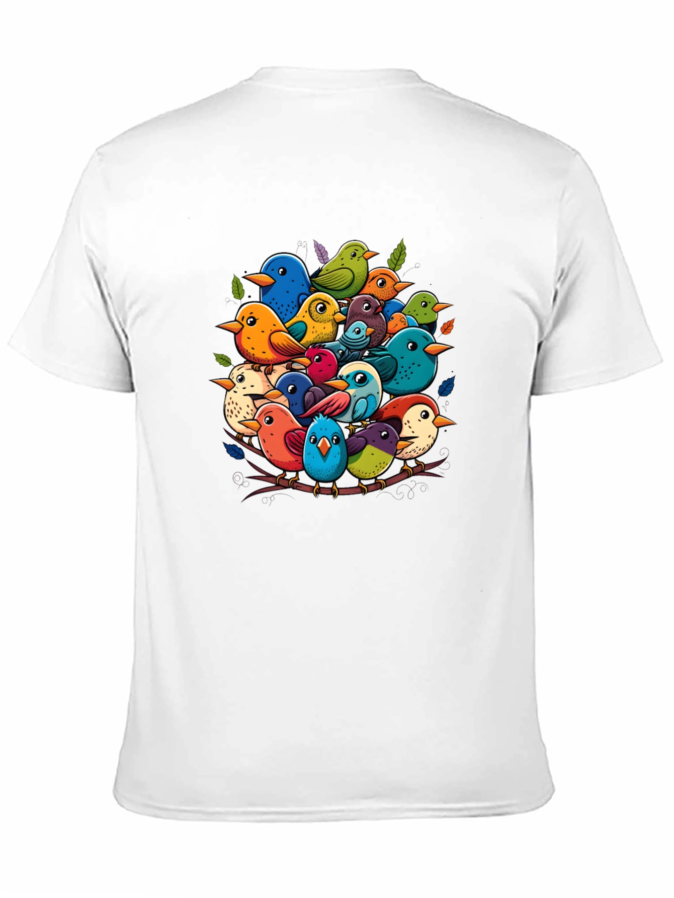 Black Colorful Birds Nest T-Shirt - Nature Lover's Tee view 11