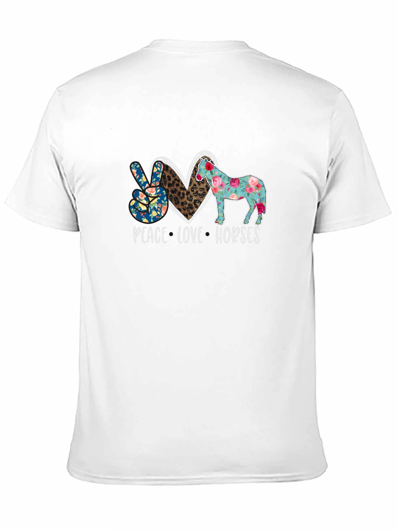 Black Peace Love Horses Graphic Tee view 11