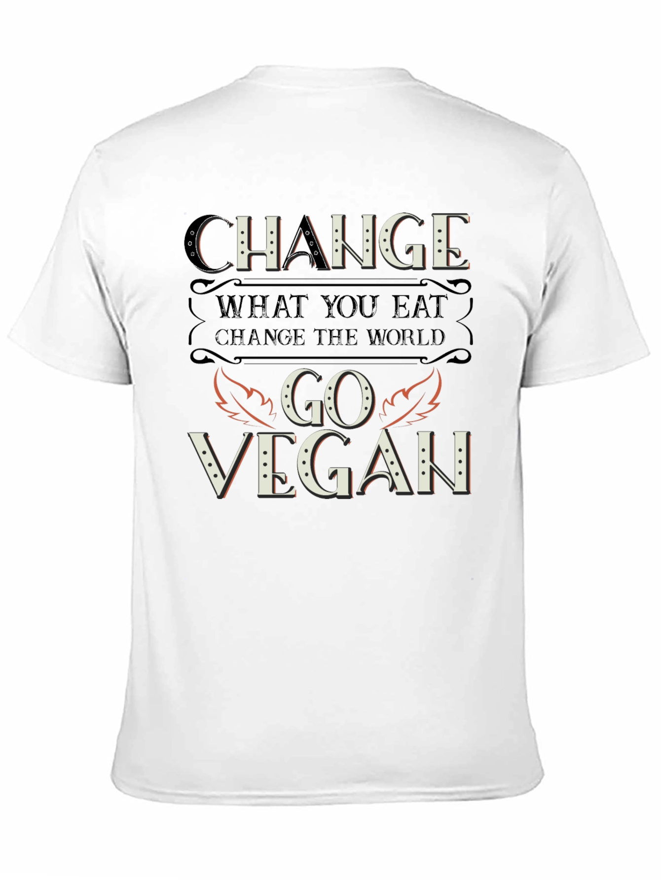 Black Change Go Vegan T-Shirt - Eat to Change the World view 11