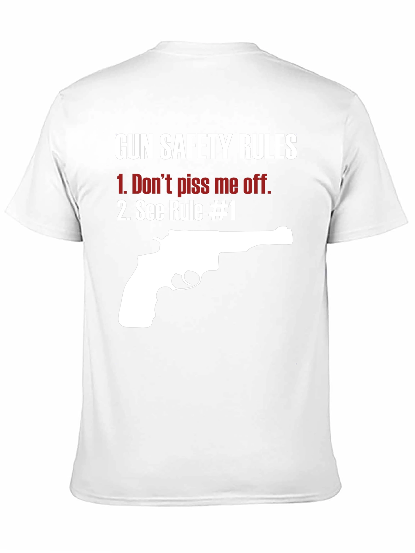 Black Gun Safety Rules Graphic T-Shirt view 11