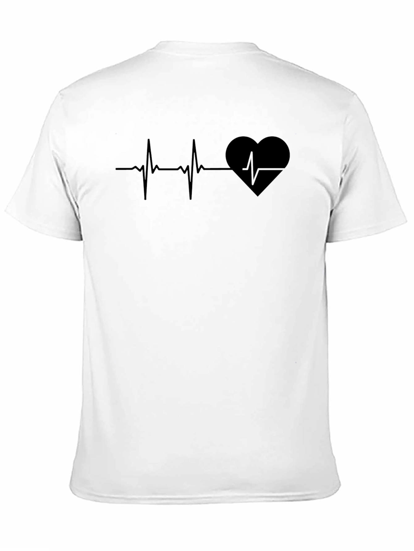 Black Heartbeat Heart Graphic T-Shirt - Black view 11