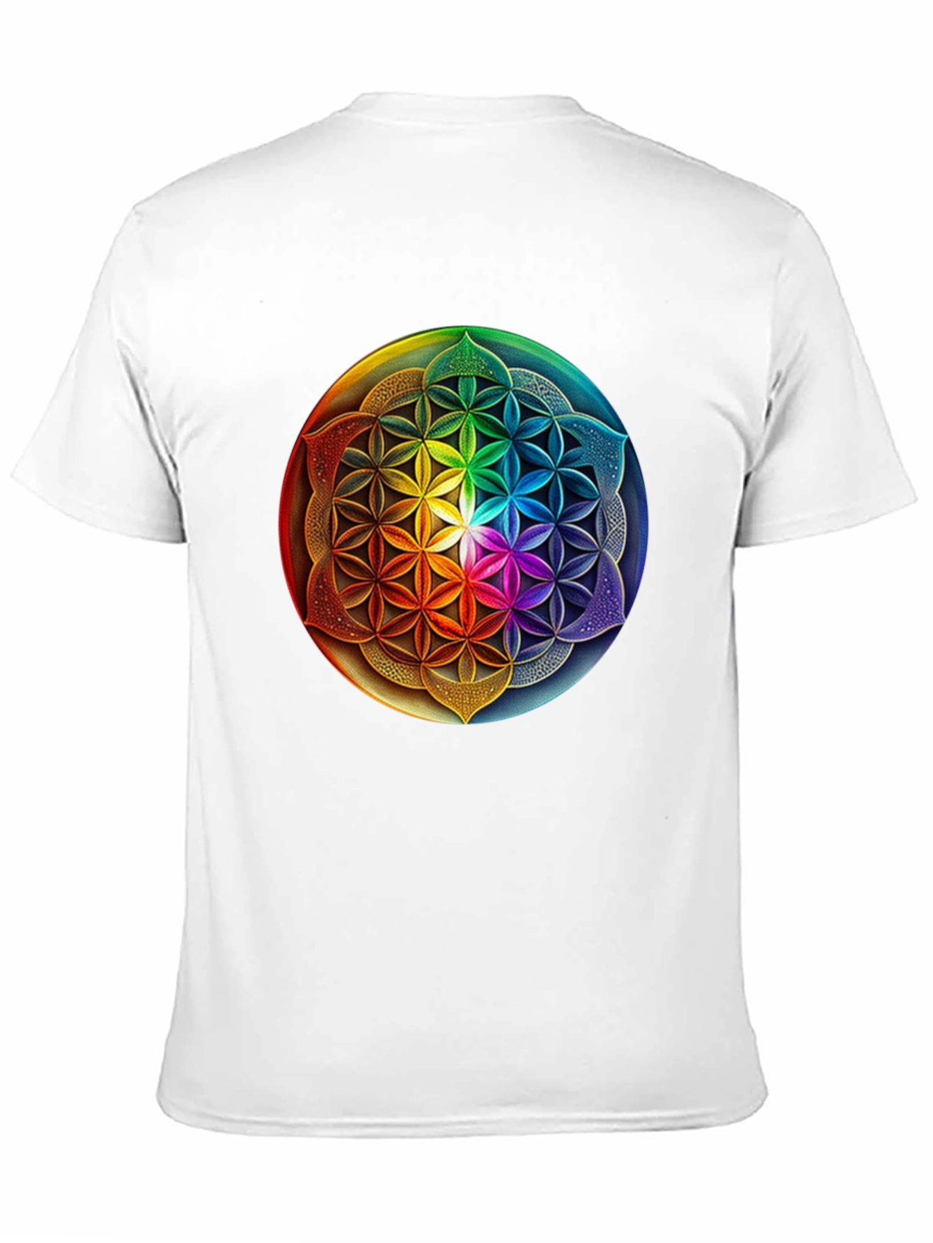 Black Rainbow Flower of Life Graphic Tee view 11