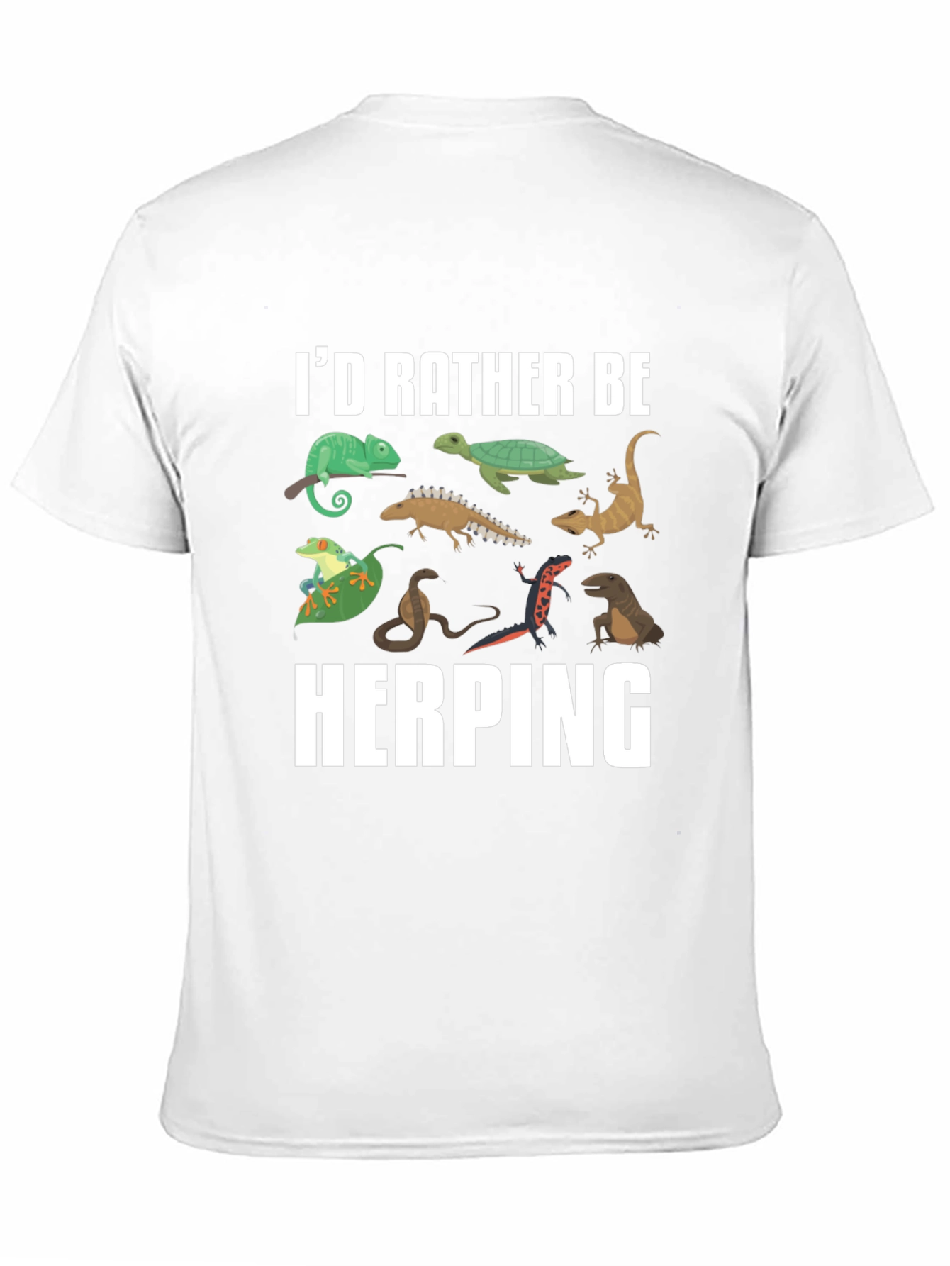 Black Herping Reptile T-Shirt - I'd Rather Be Herping view 11