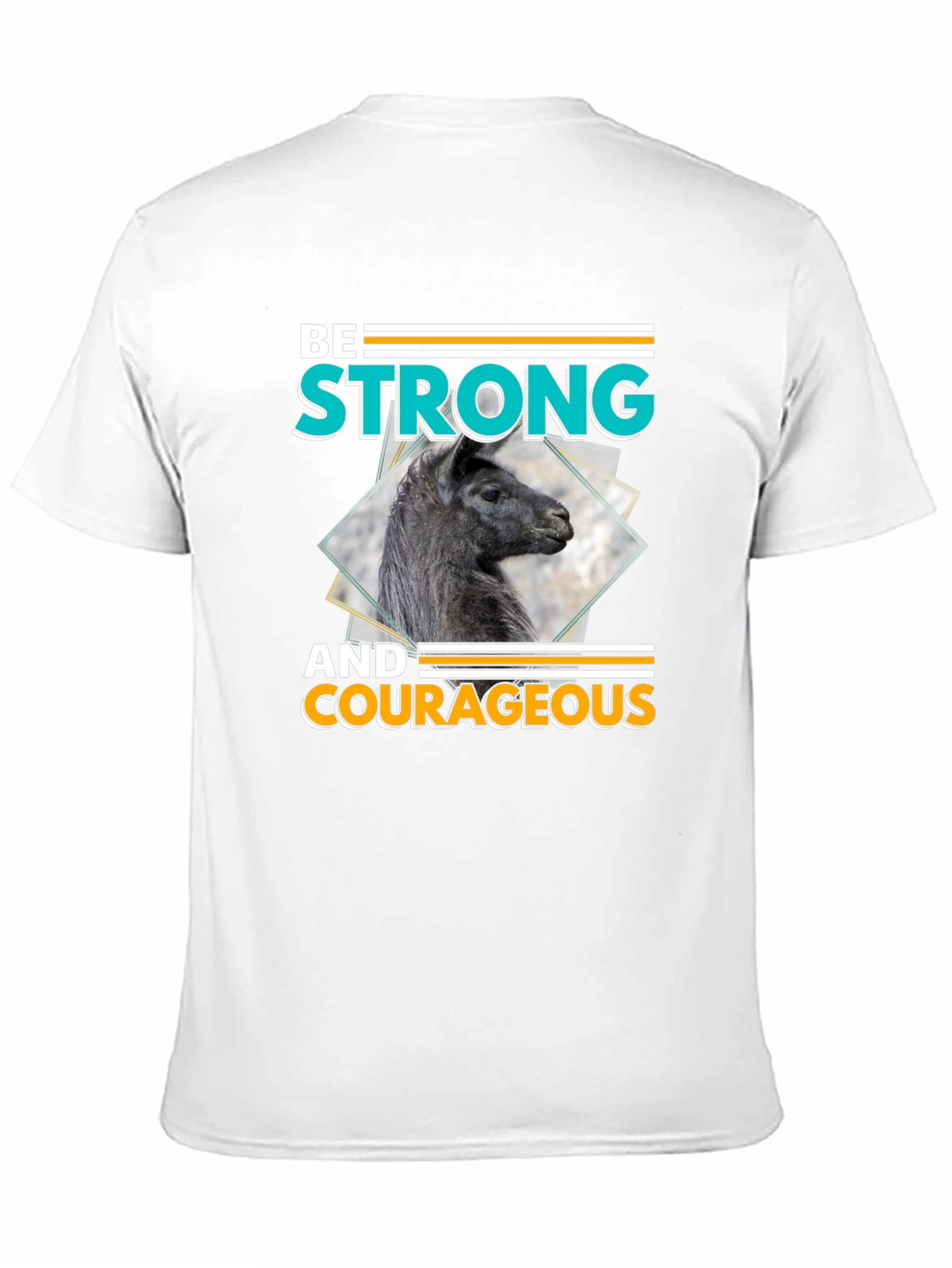 Black Be Strong & Courageous Llama Graphic T-Shirt view 11