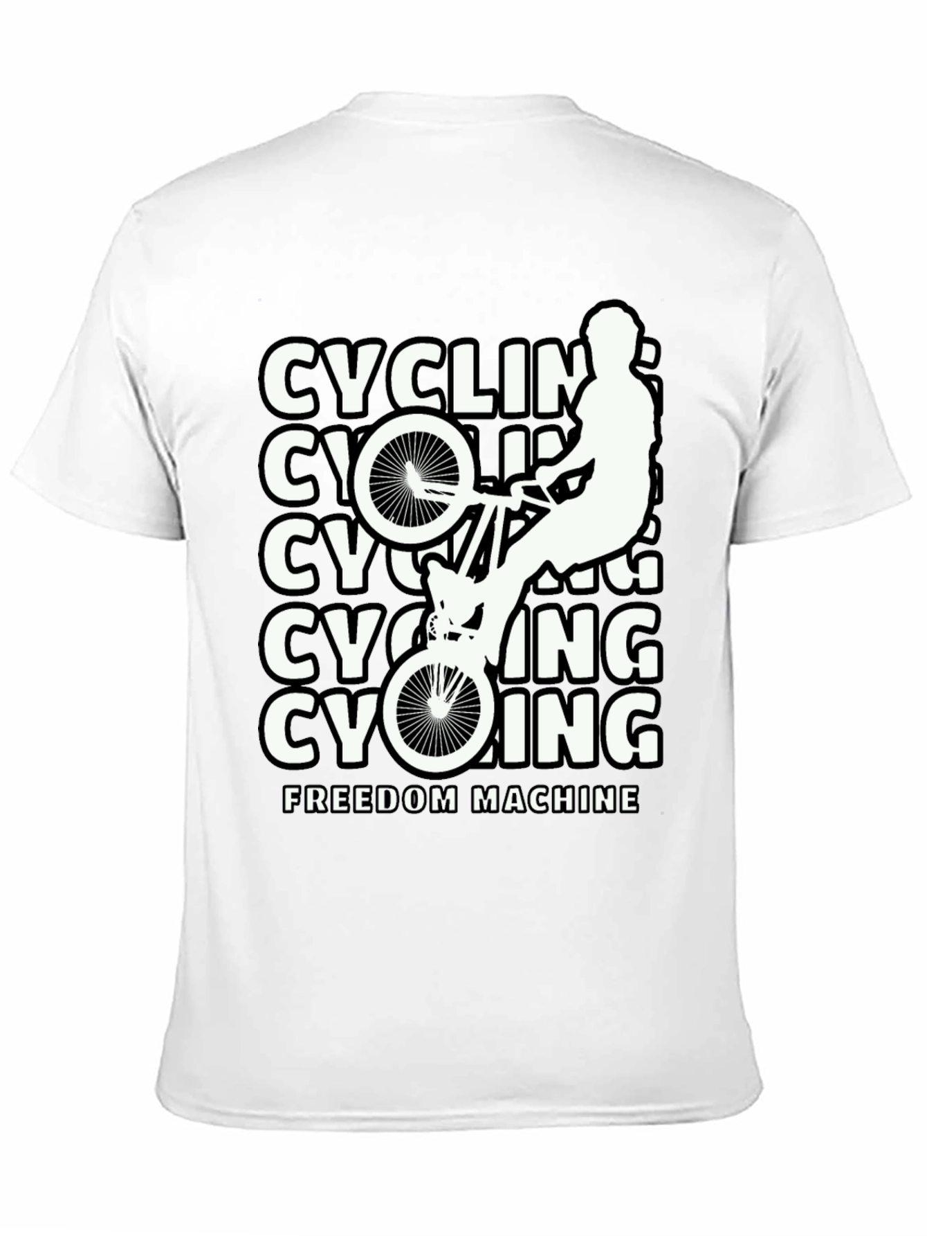 Black Cycling Freedom Machine Black T-Shirt view 11