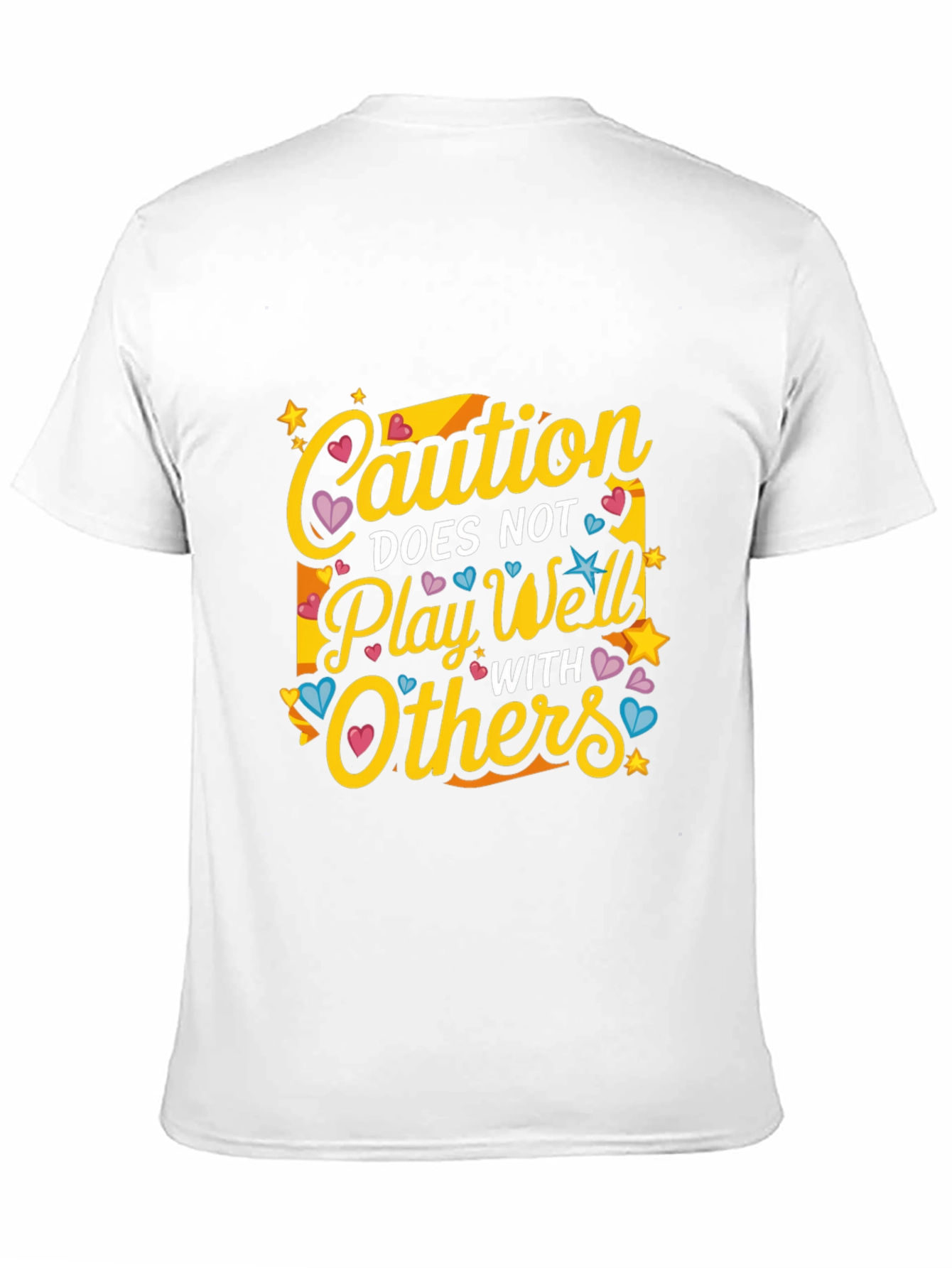 Black Caution Does Not Play Well With Others Graphic T-Shirt view 11