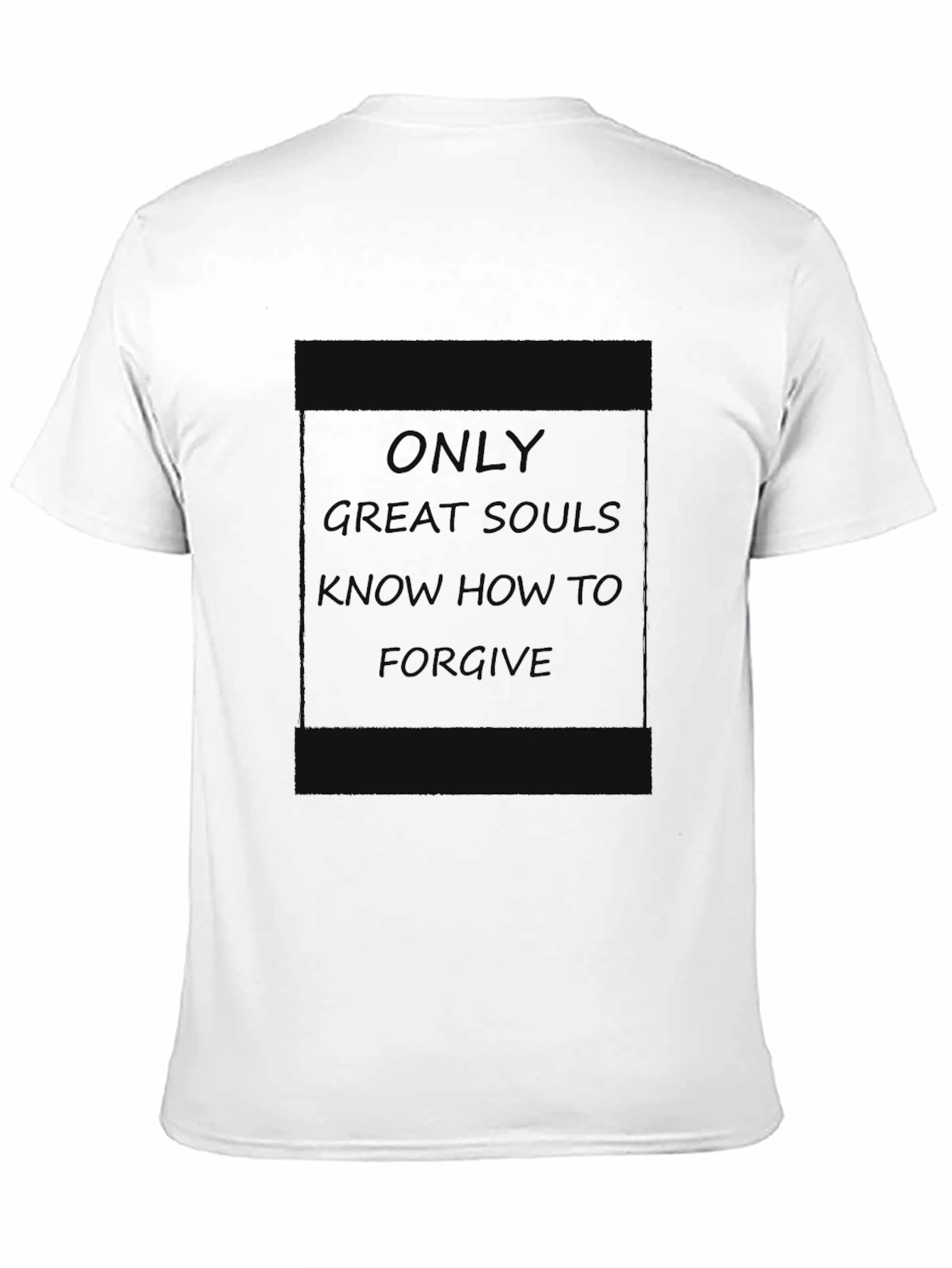 Black Great Souls T-Shirt - Forgive Design - Black Cotton Tee view 11