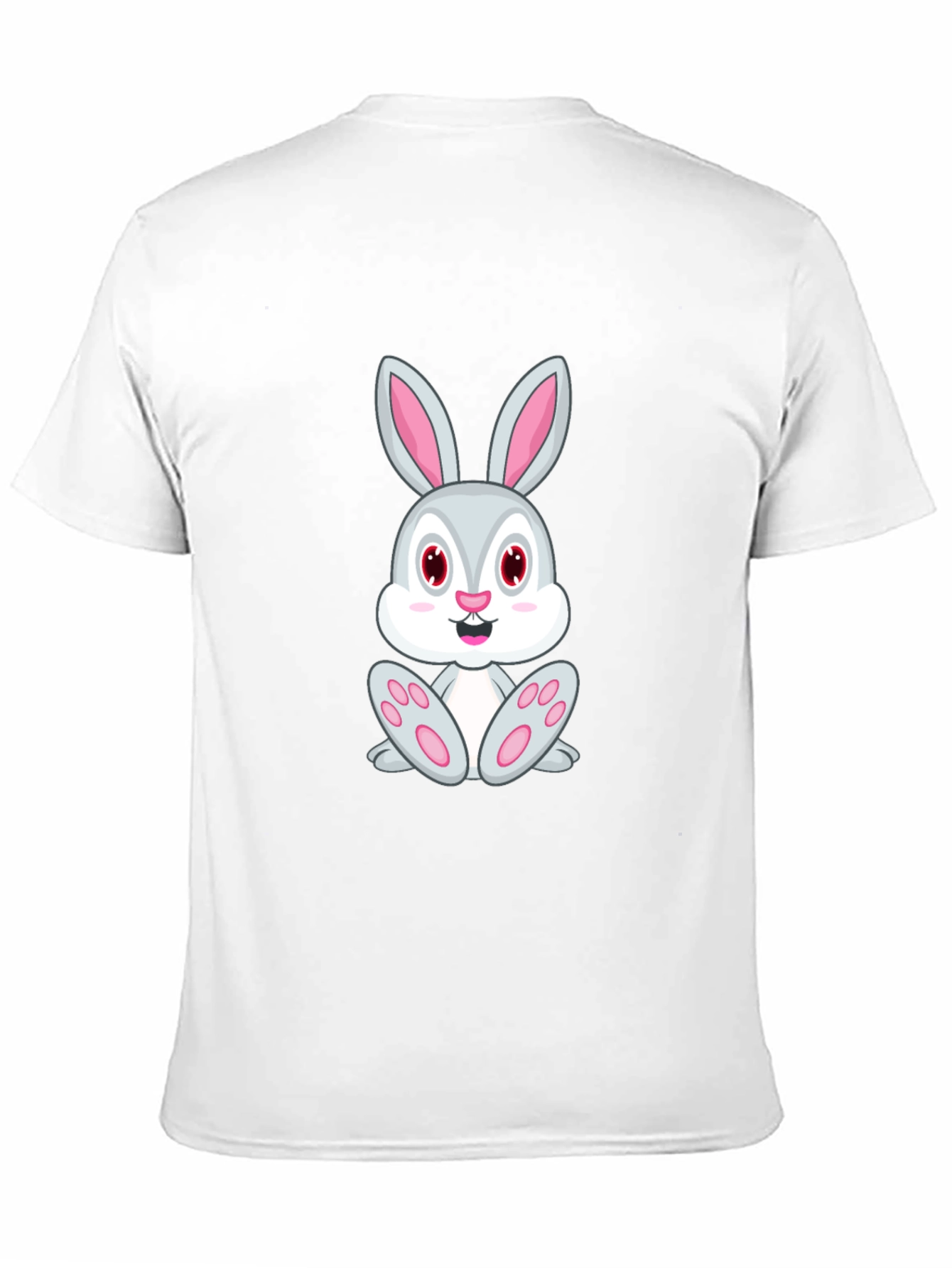 Black Cute Bunny Graphic Tee - Black Cotton T-Shirt view 11