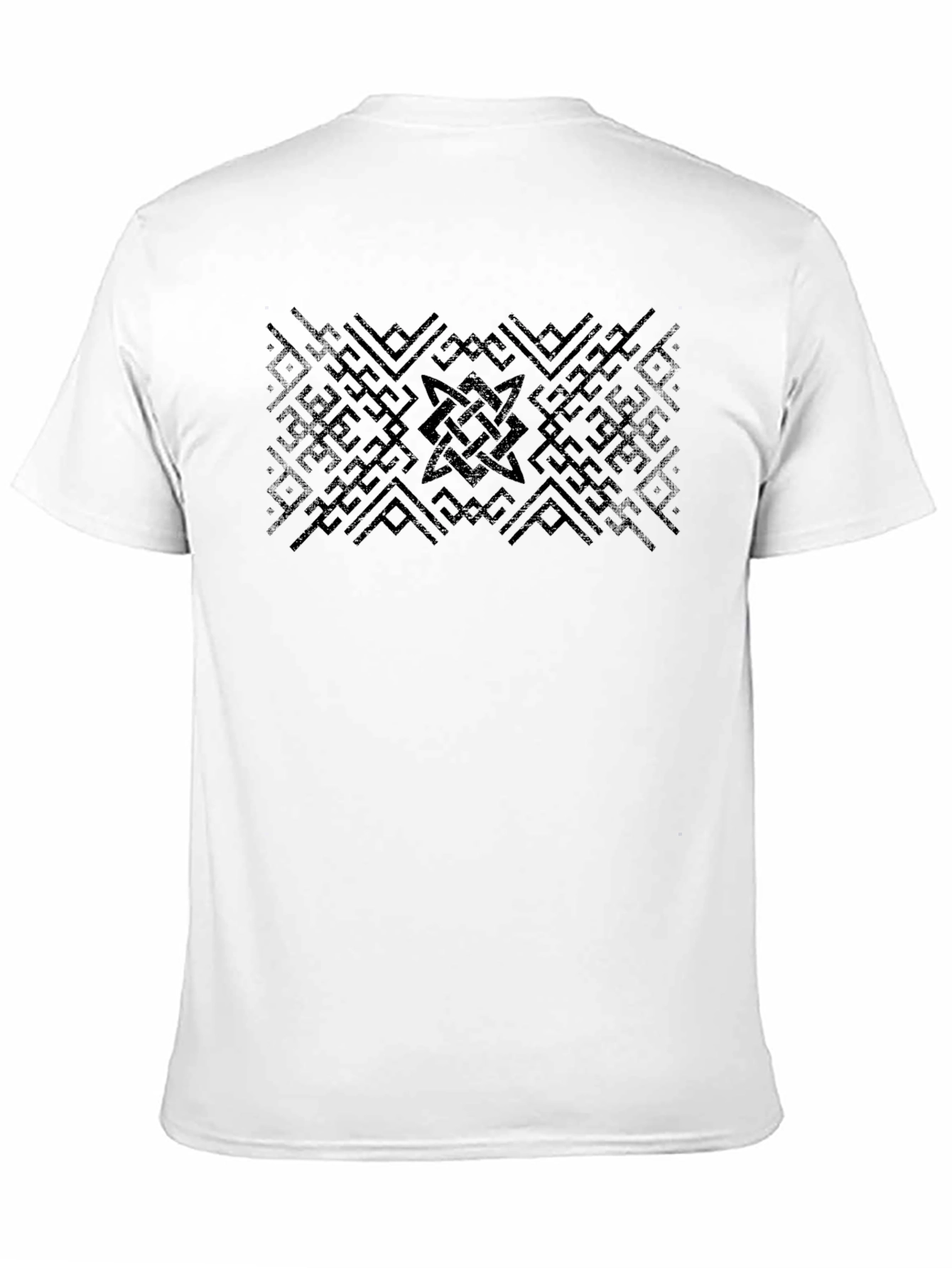 Black Geometric Pattern Black T-Shirt view 11