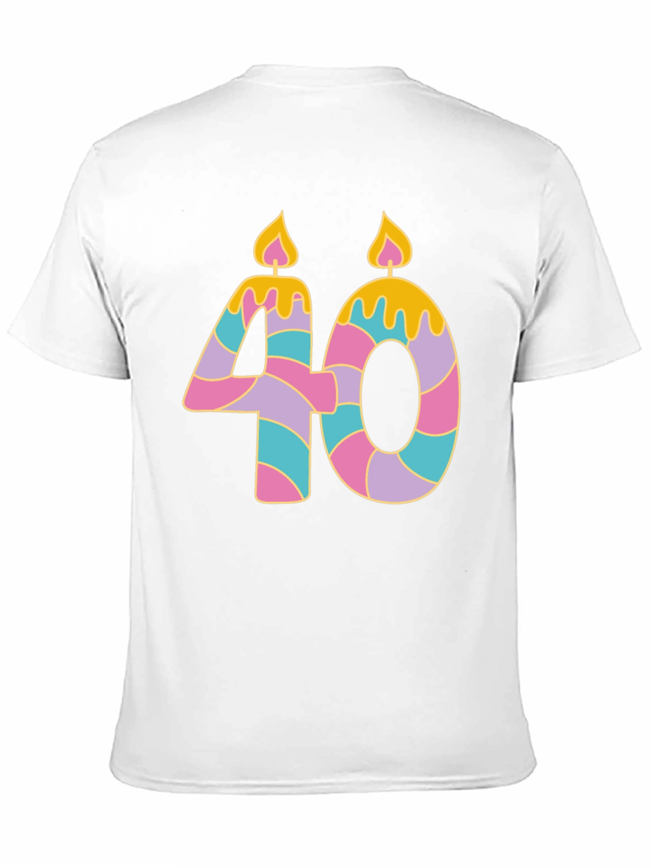 Black Novelty 40th Birthday Candle T-Shirt view 11