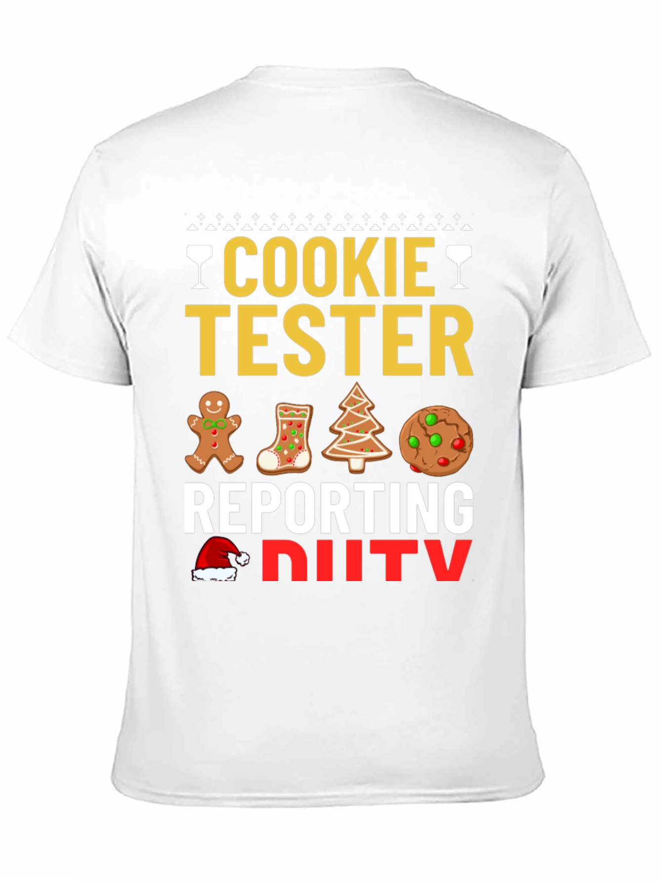 Black Cookie Tester Reporting for Duty Christmas T-Shirt view 11