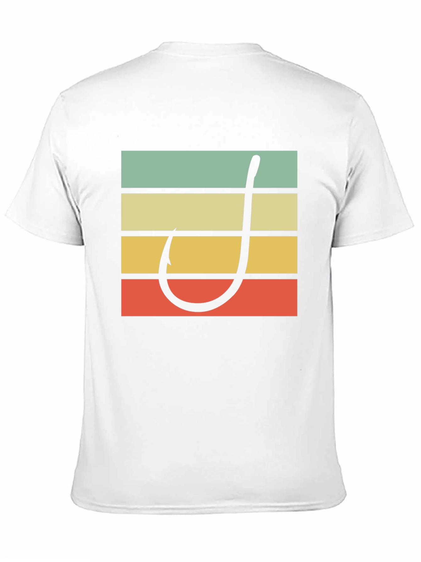 Black Retro Fishing Hook T-Shirt view 11