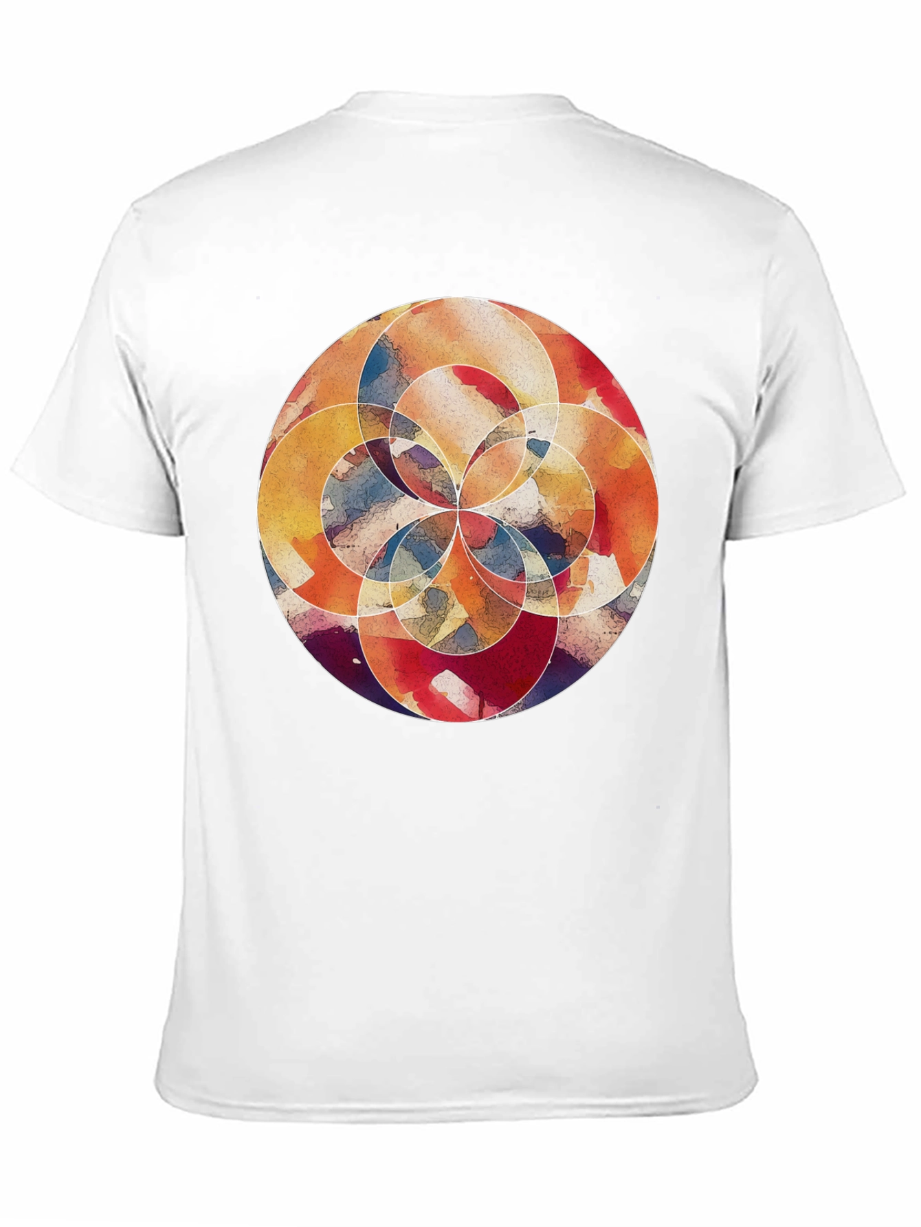 Black Abstract Watercolor Circle Graphic T-Shirt view 11