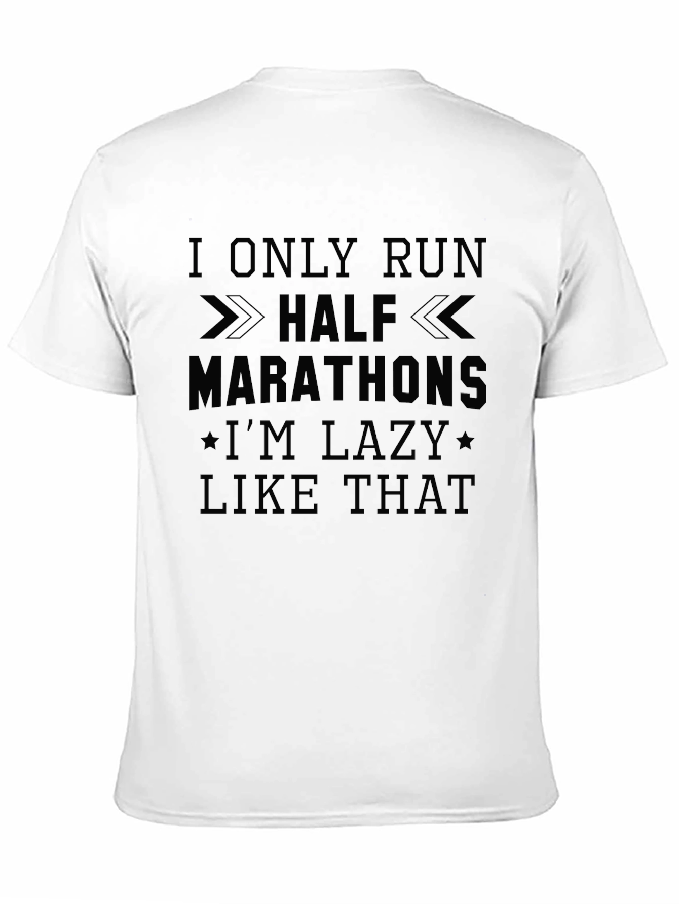 Black Funny Half Marathon Lazy Runner Black T-Shirt view 11