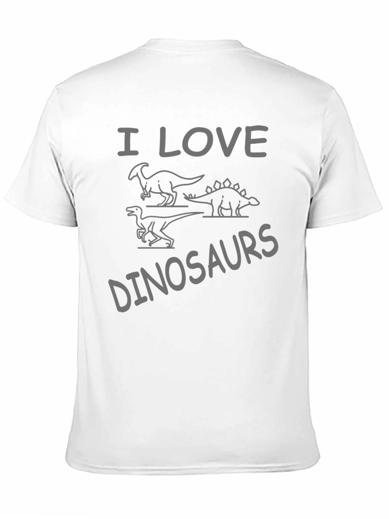 Black I Love Dinosaurs T-Shirt - Unisex Crew Neck Tee view 11