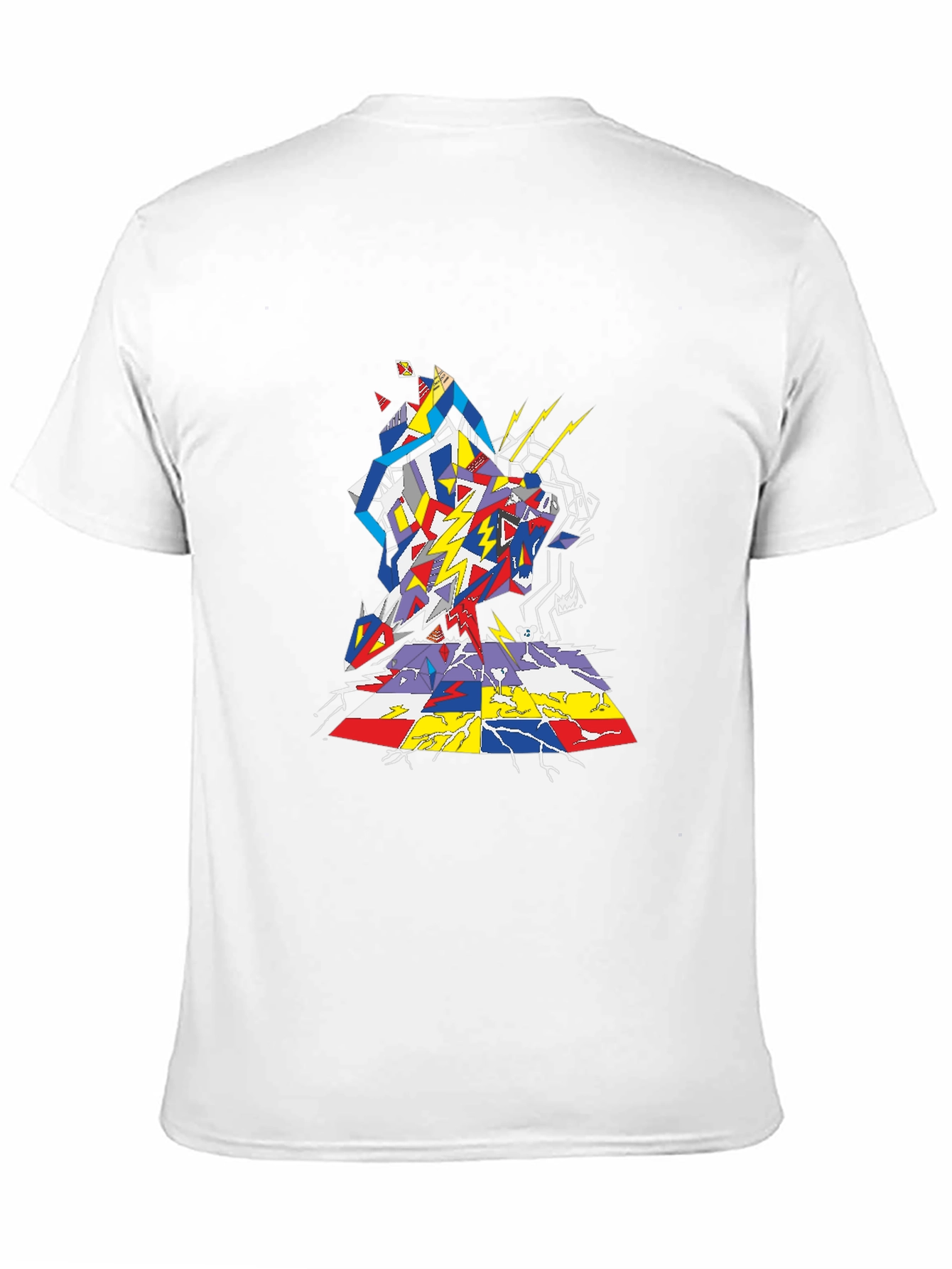 Black Abstract Geometric Graphic Tee - Black view 11