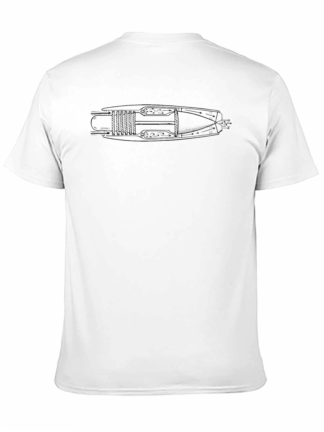 Black Jet Engine Schematic T-Shirt view 11
