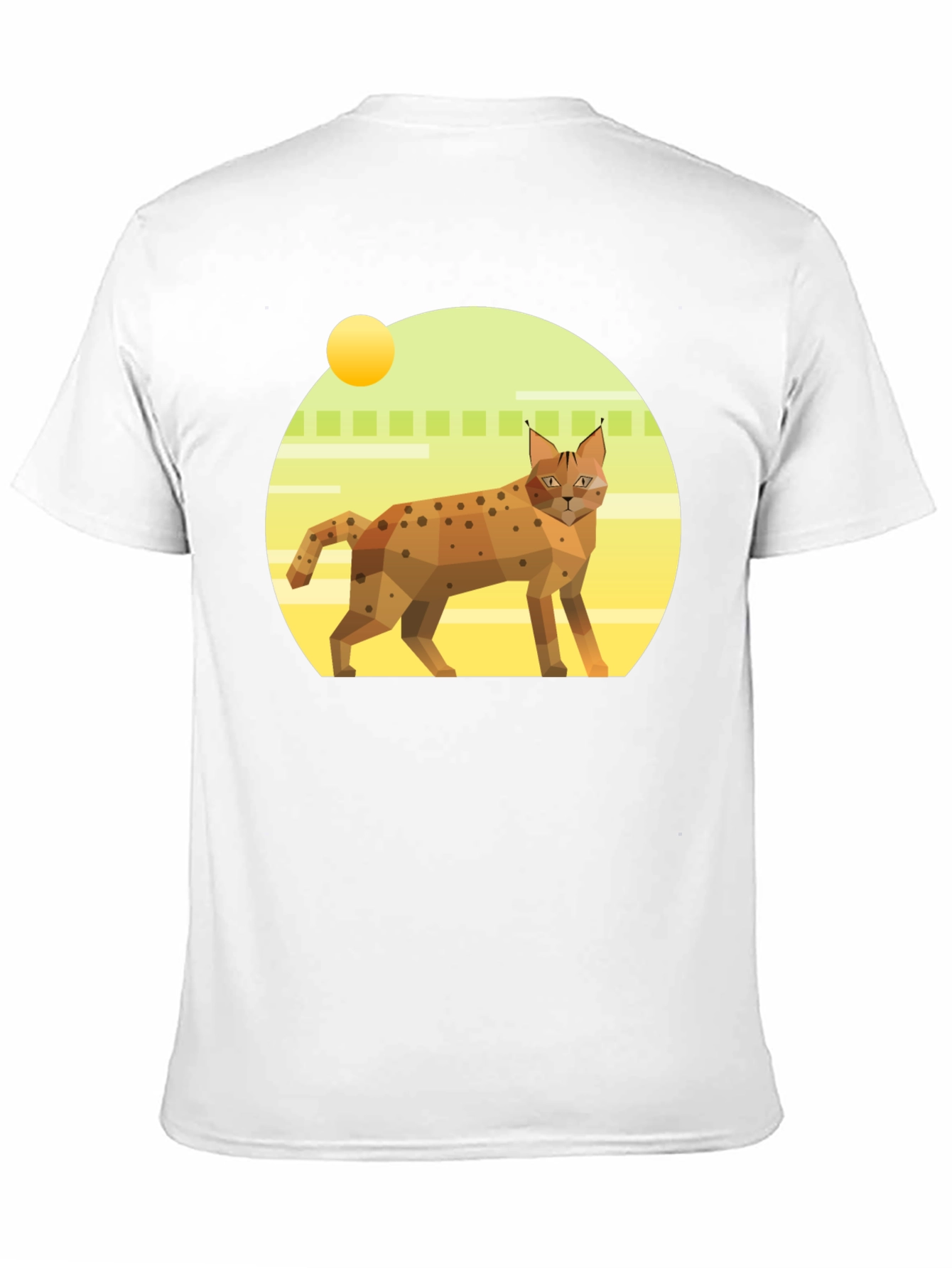 Black Geometric Lynx T-Shirt - Cool Cat Graphic Tee view 11