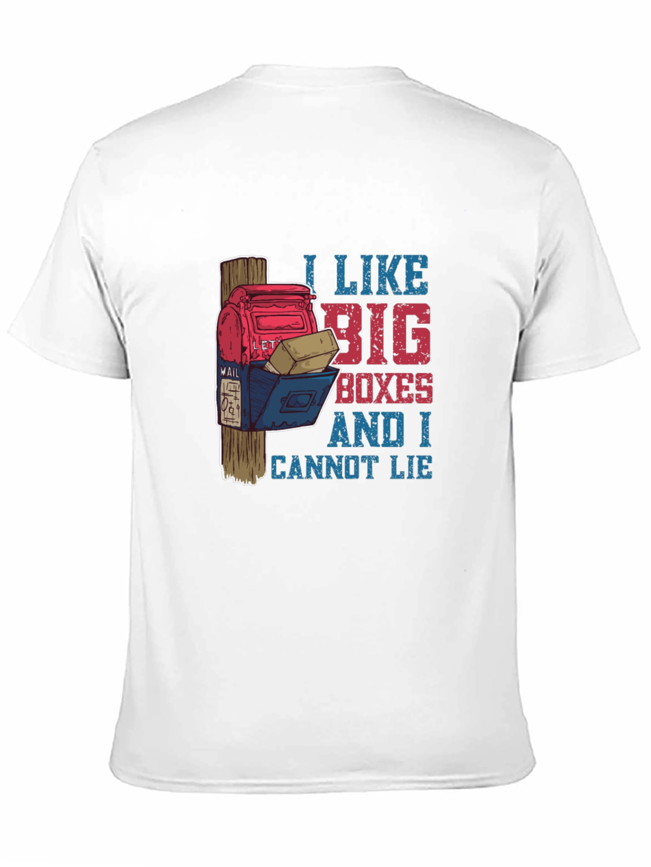 Black Funny Mailbox T-Shirt: I Like Big Boxes view 11