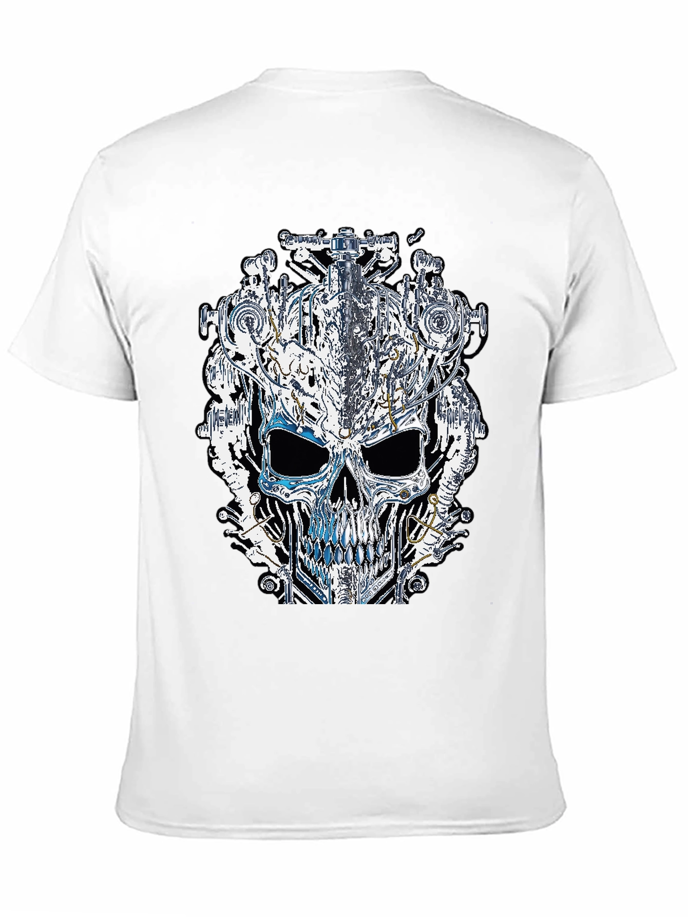 Black Steampunk Skull Graphic Tee view 11