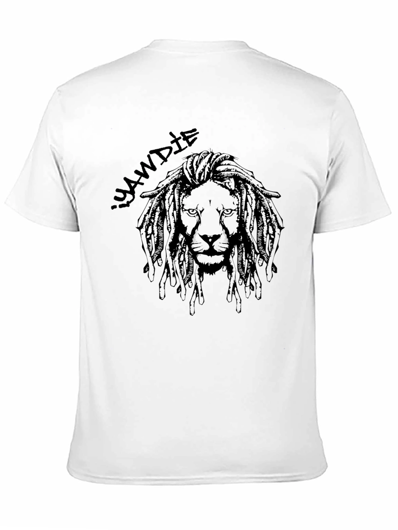 Black Lion Dreadlocks Graphic Print Black T-Shirt view 11