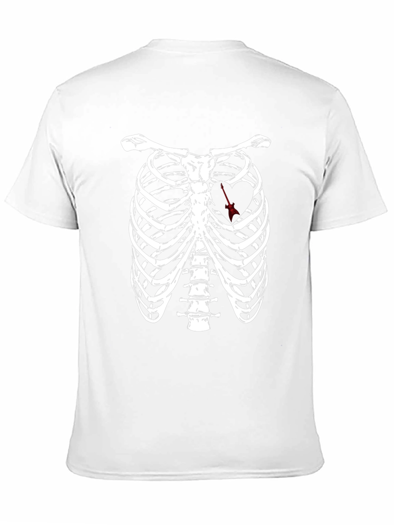 Black Rib Cage Arrow Heart Graphic Tee - Black view 11