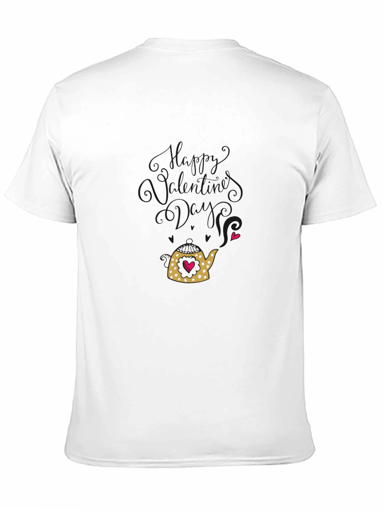 Black Heart Teapot Graphic Tee - Black Cotton Casual T-Shirt view 11