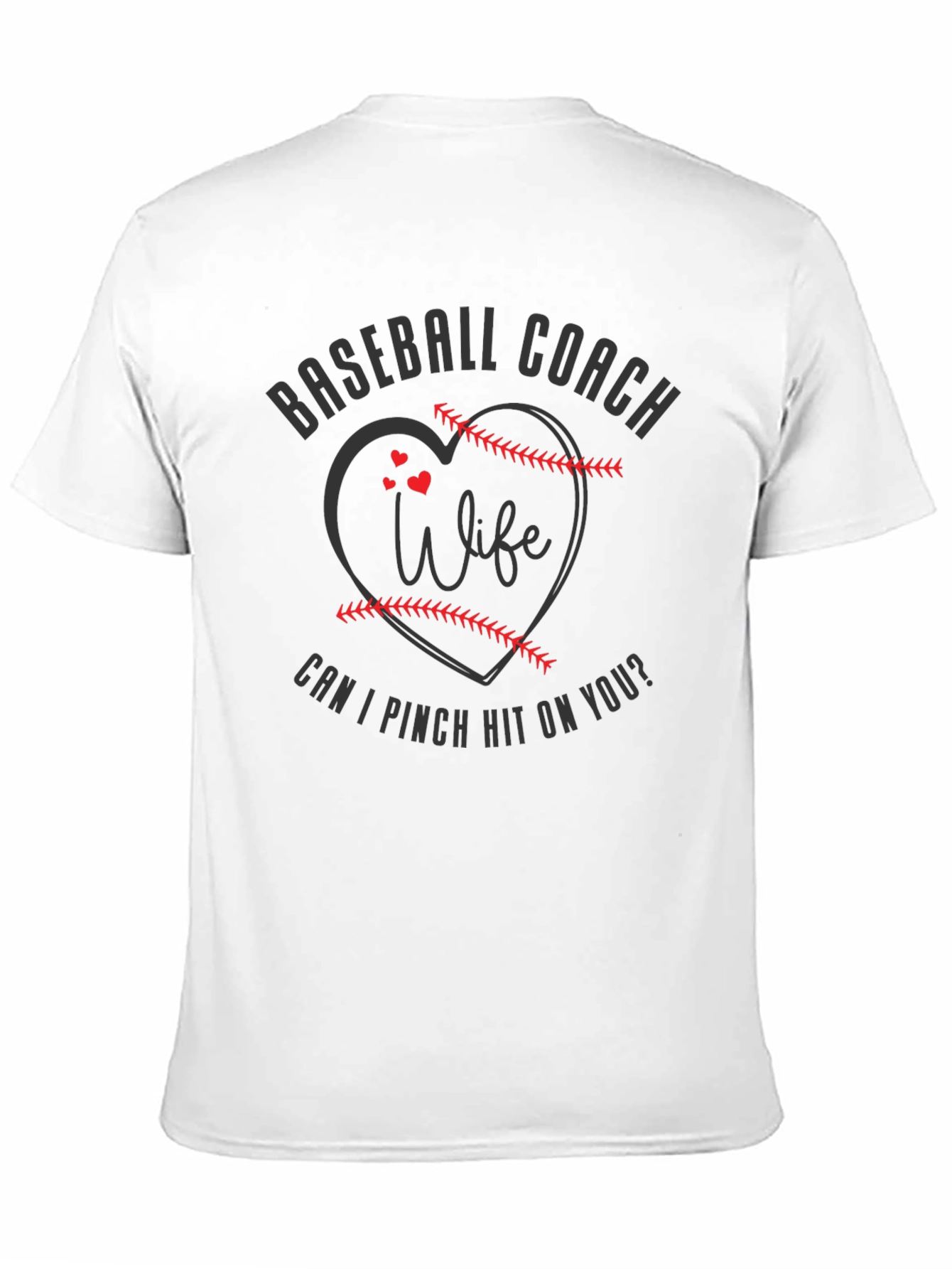 Black Baseball Coach Wife T-Shirt - Pinch Hit view 11