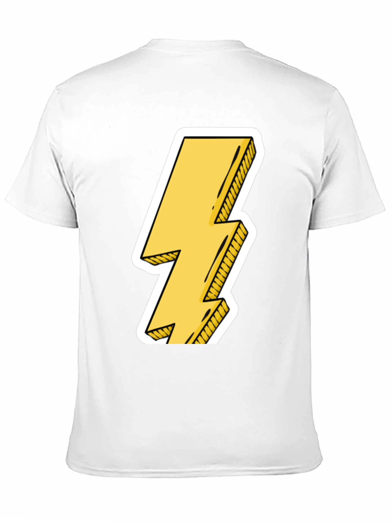Black Lightning Bolt Graphic Tee - Black Cotton Casual T-Shirt view 11
