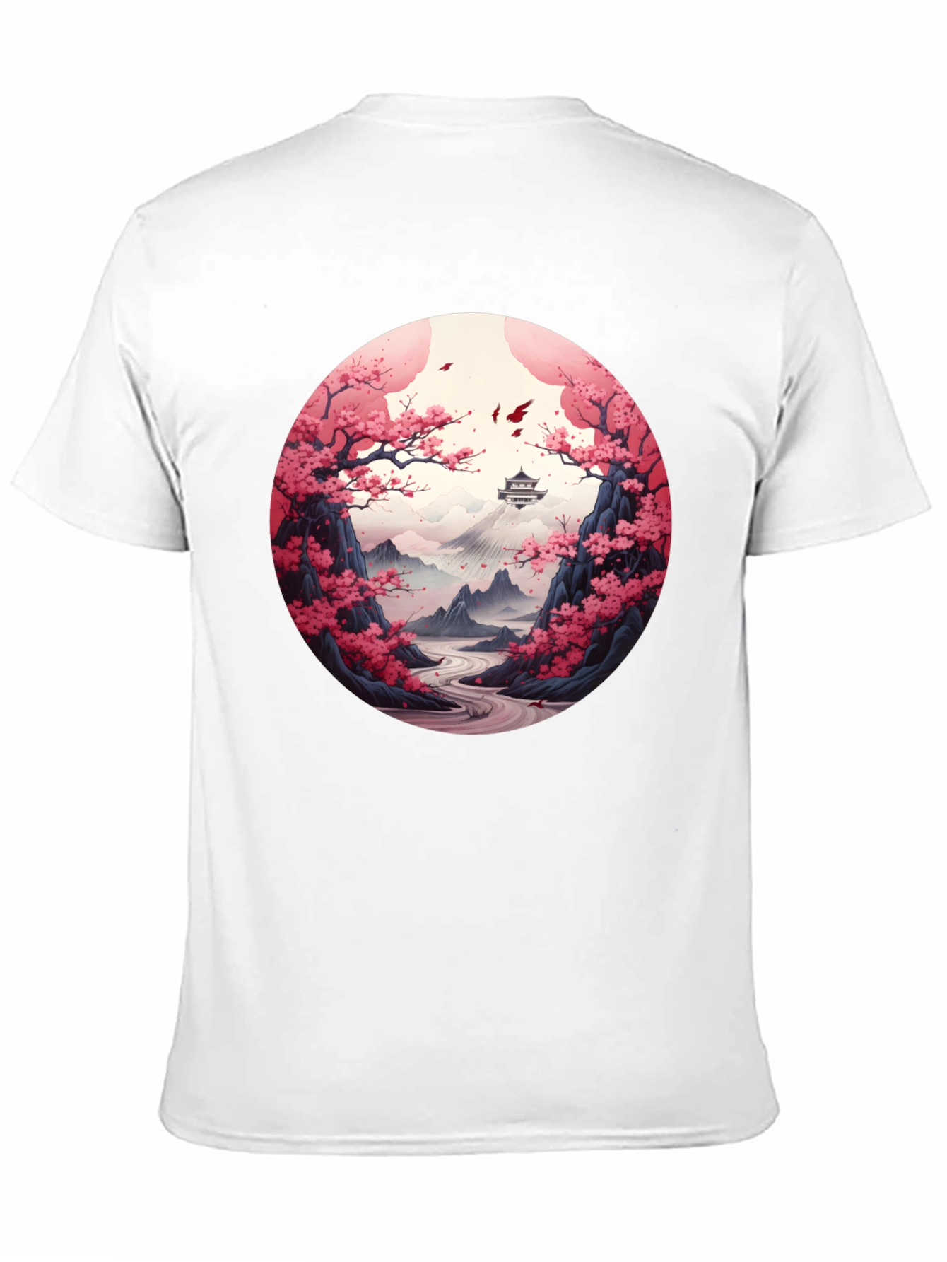 Black Cherry Blossom Mountain T-Shirt view 11