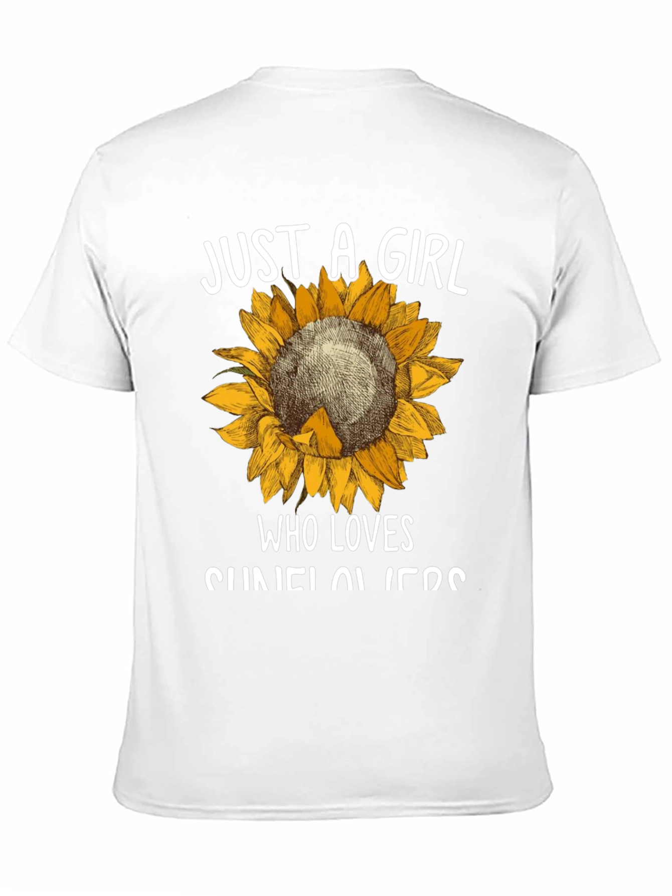 Black Sunflower Graphic Tee - Just A Girl Who Loves Sunflowers view 11