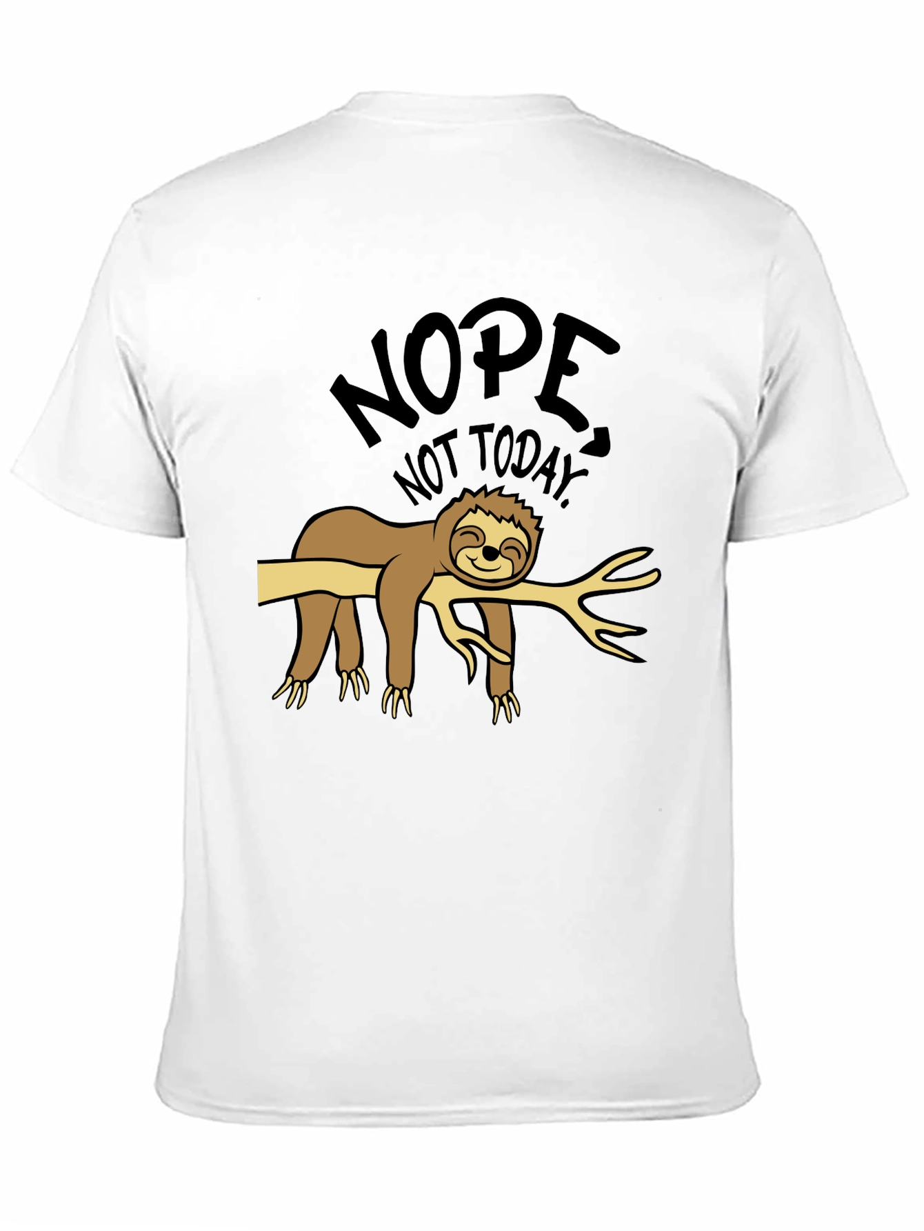 Black Nope Not Today Sloth Graphic T-Shirt view 11