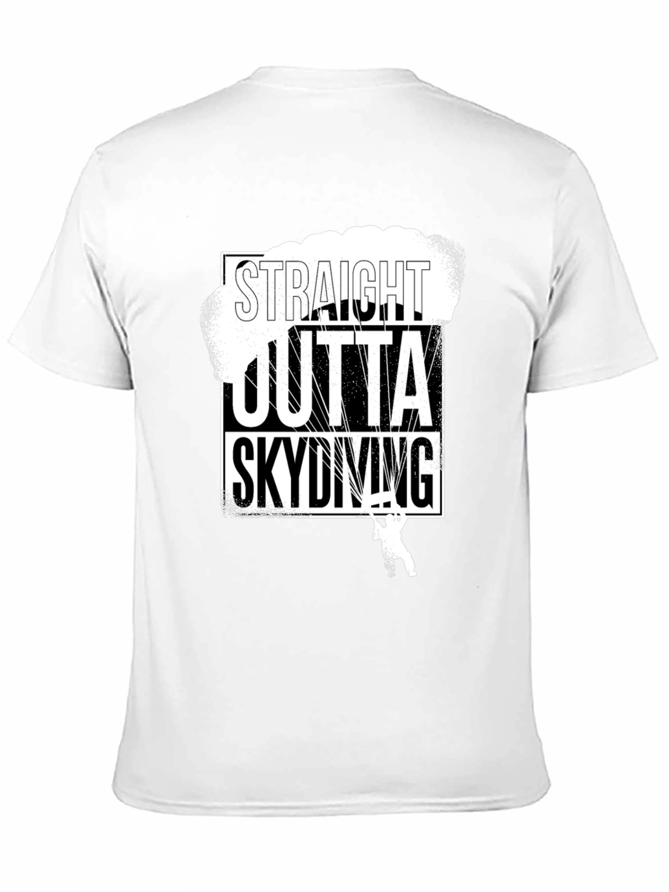 Black Straight Outta Skydiving Black T-Shirt view 11