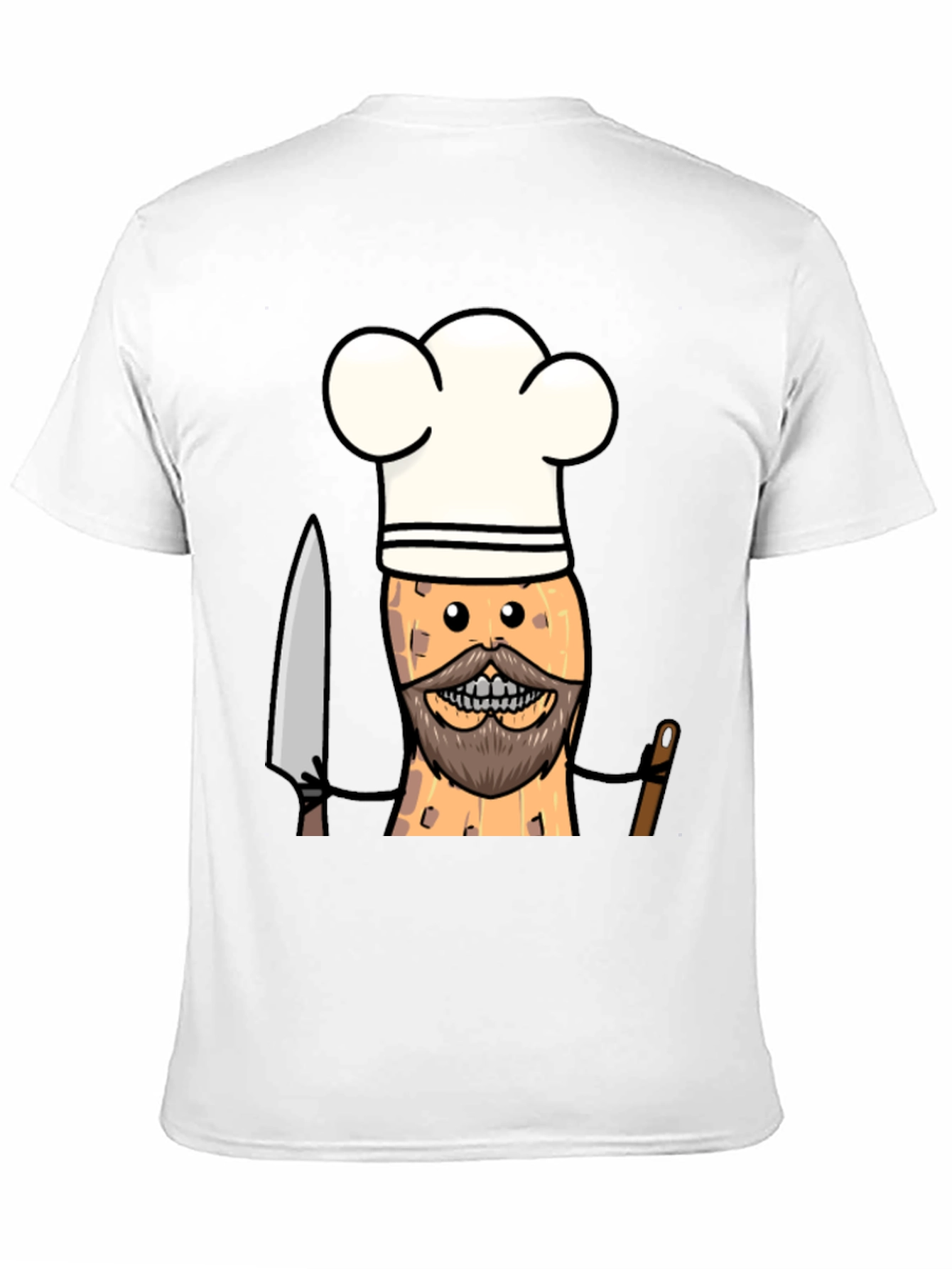 Black Chef Peanut Cartoon Graphic Tee - Black T-Shirt view 11