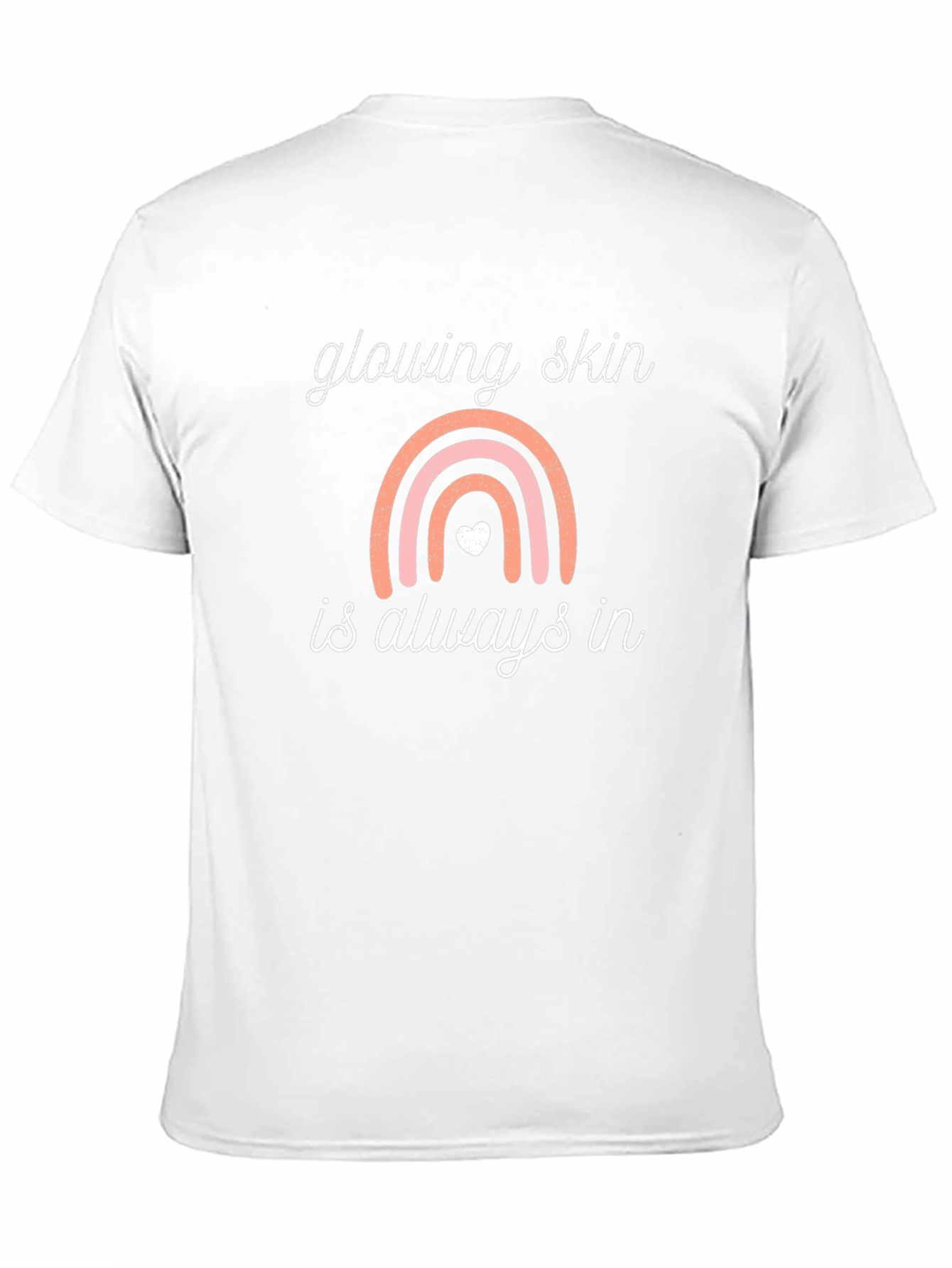 Black Glowing Skin T-Shirt: Rainbow Design Black Tee view 11