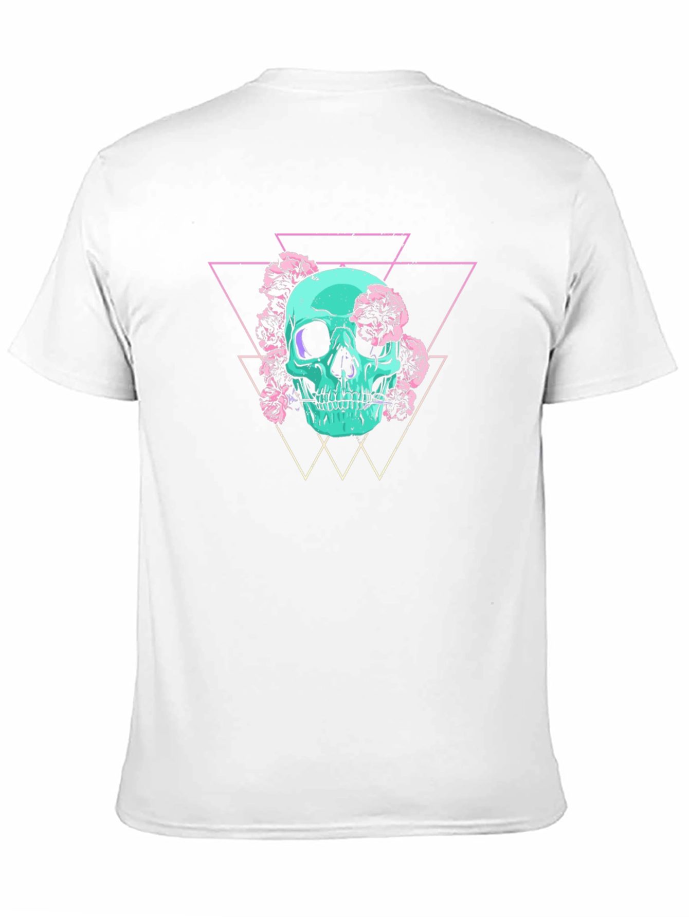 Black Skull & Flowers Graphic Tee - Edgy Style view 11