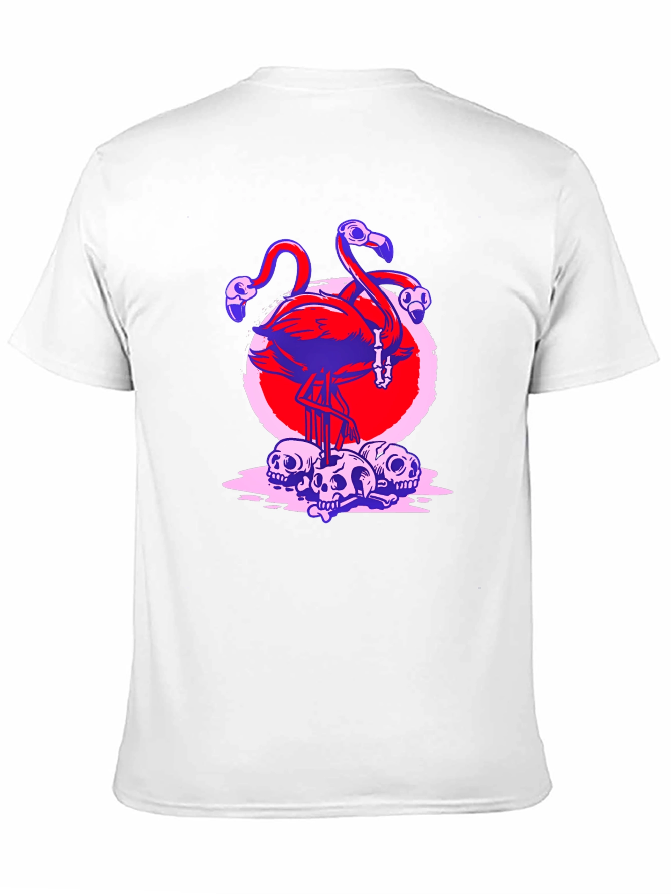 Black Flamingo Skull Graphic Tee - Unique Design T-Shirt view 11