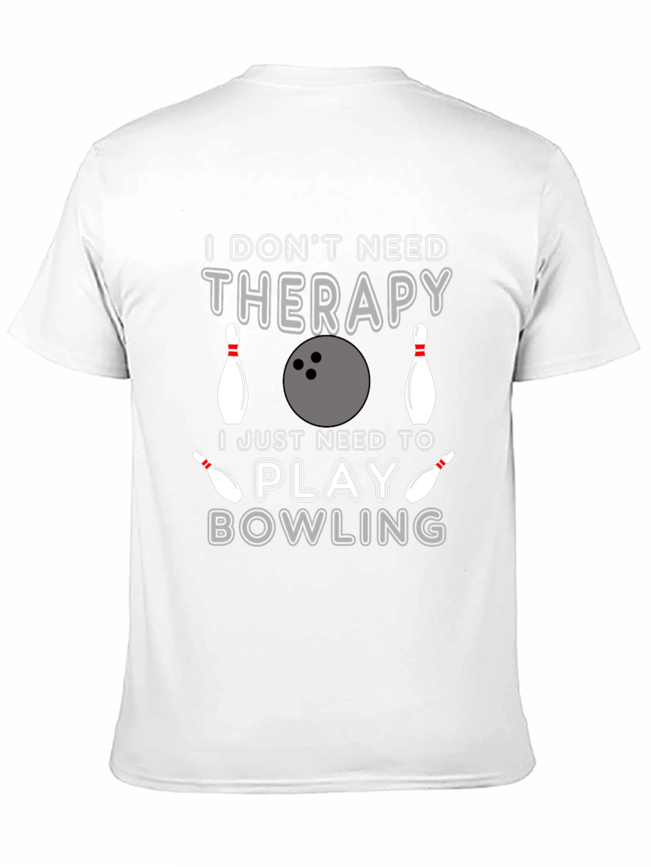 Black Funny Bowling Therapy Graphic T-Shirt view 11