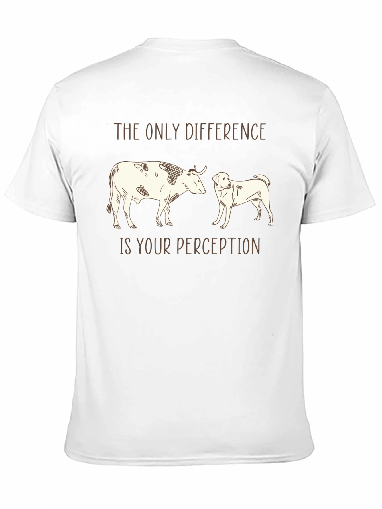 Black Perception Tee: Cow & Dog Graphic T-Shirt view 11