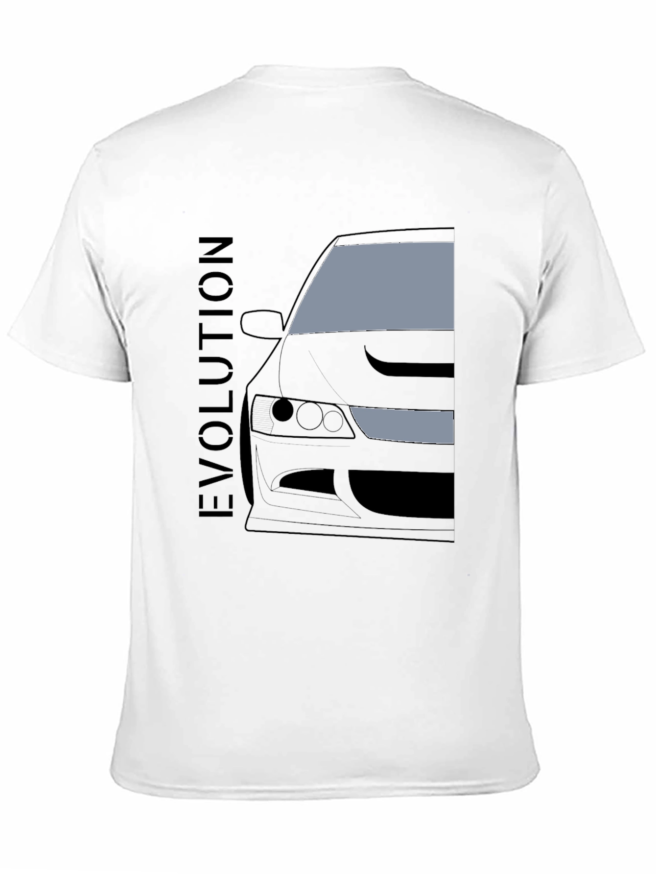 Black Evolution Car Graphic Tee - Black Cotton T-Shirt view 11