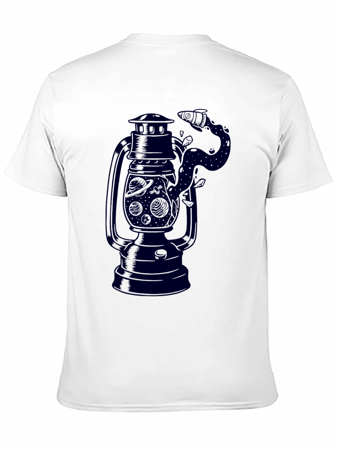 Black Men's Black Graphic T-Shirt - Lantern Space Design view 11