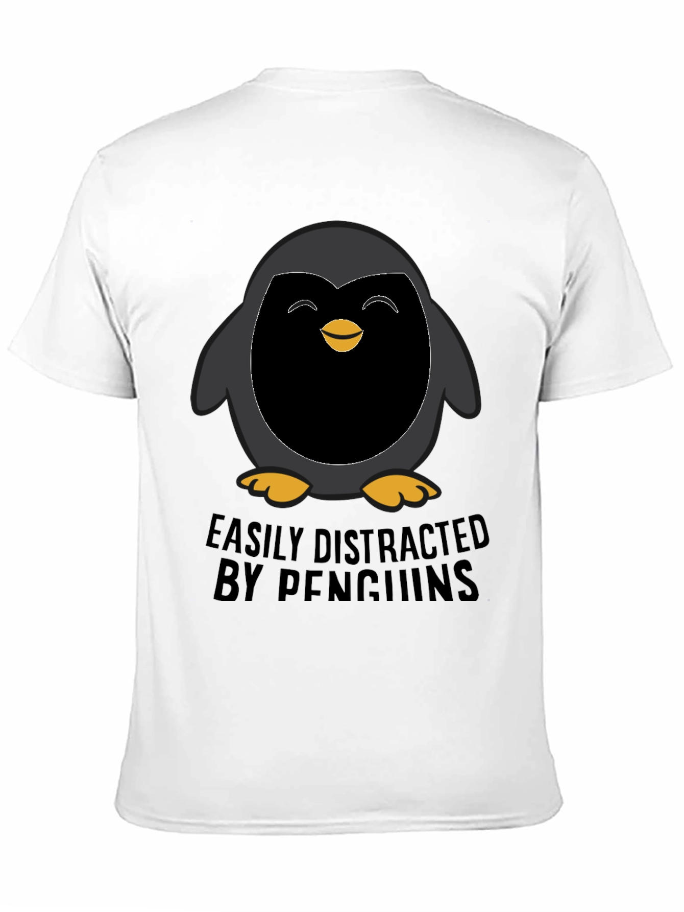 Black Penguin Lover T-Shirt - Easily Distracted by Penguins view 11