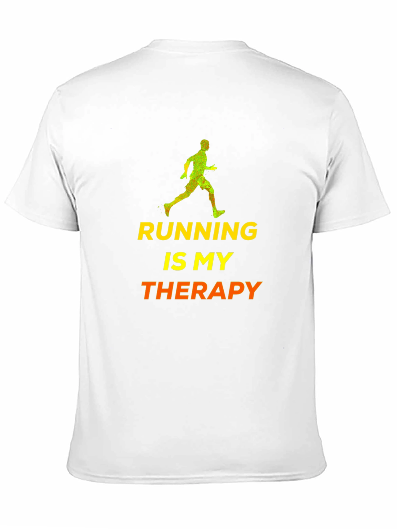 Black Running Is My Therapy T-Shirt - Black Cotton Blend view 11