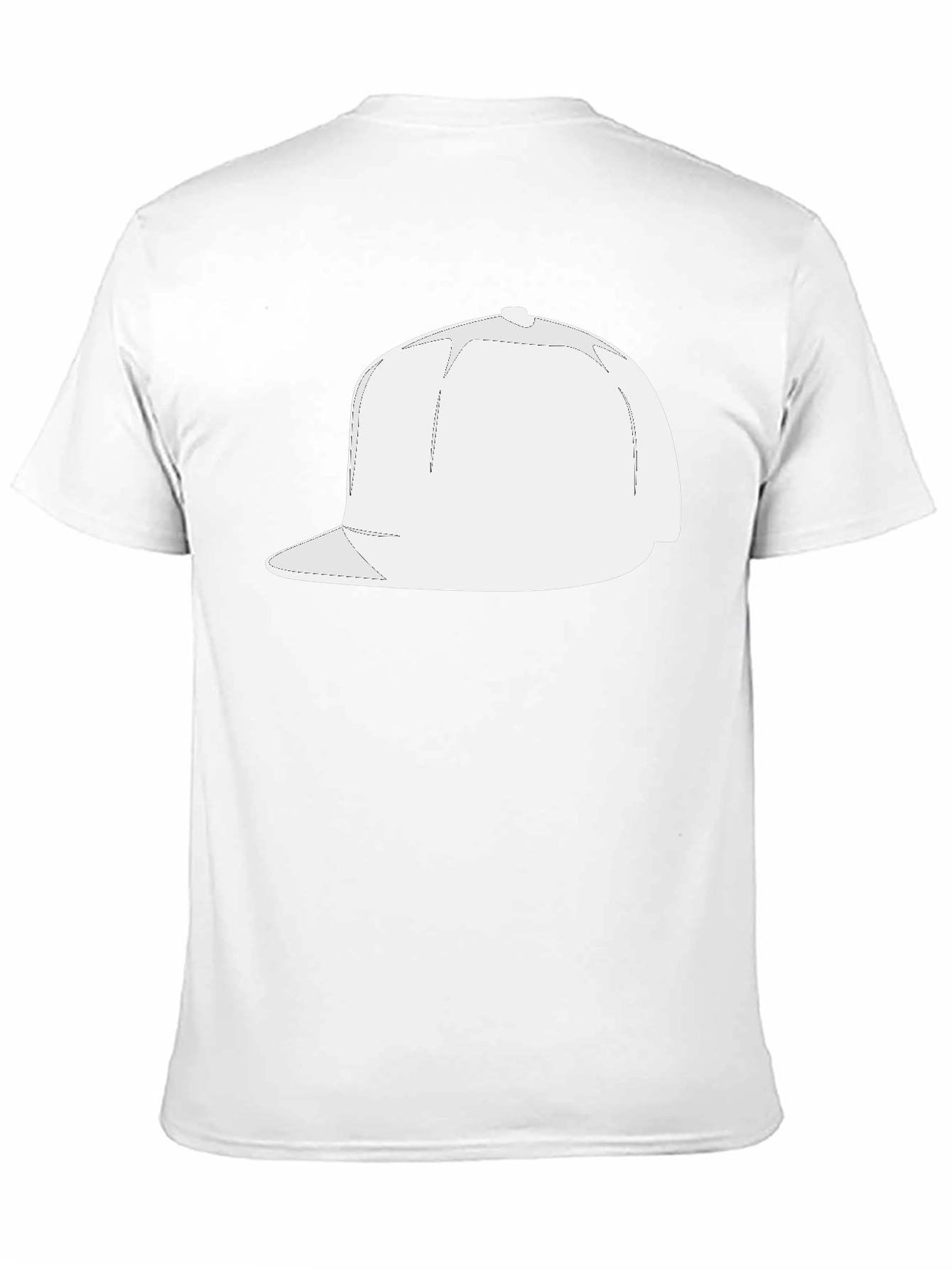 Black Men's Black T-Shirt with White Cap Graphic view 11