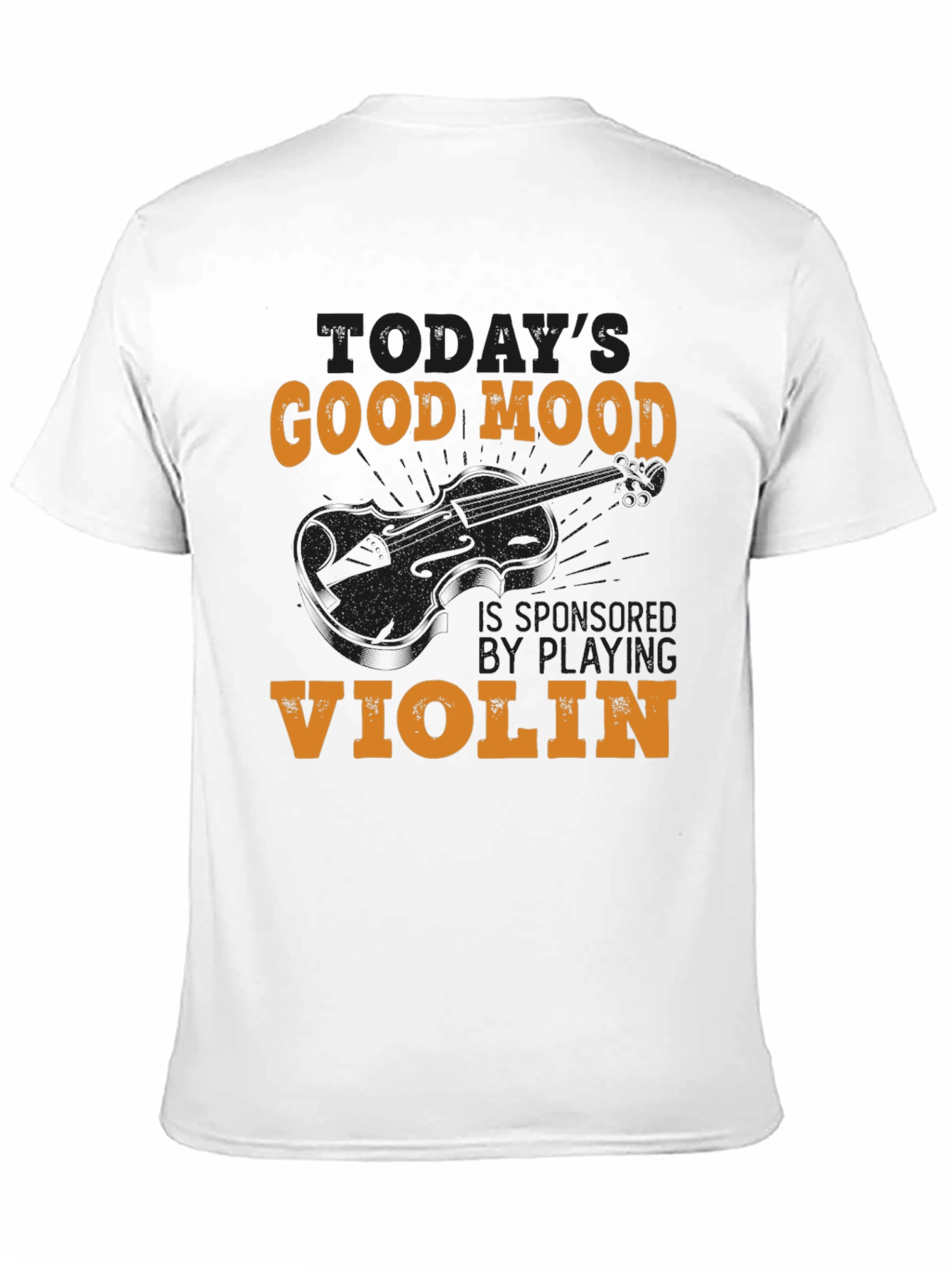 Black Good Mood Violin Graphic T-Shirt view 11