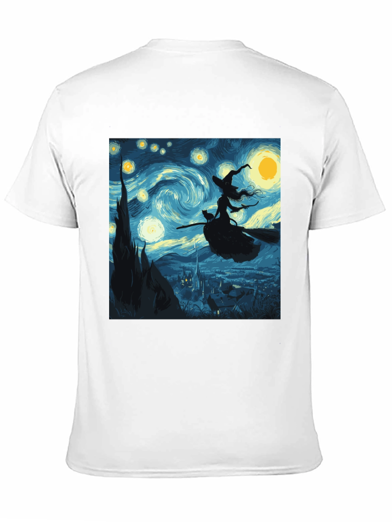 Black Starry Night Witch T-Shirt view 11