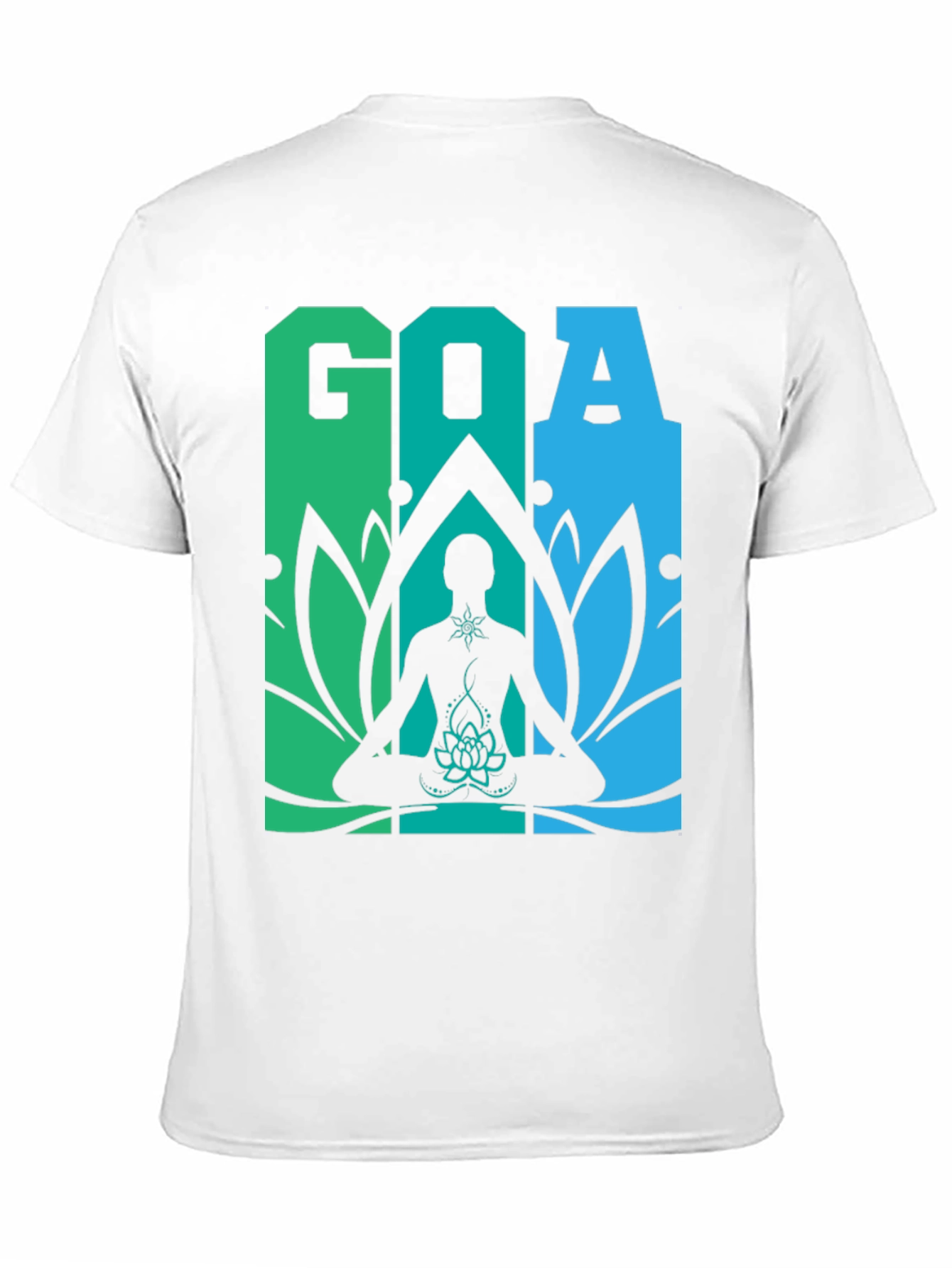 Black Goa Meditation T-Shirt - Yoga Lotus Design view 11